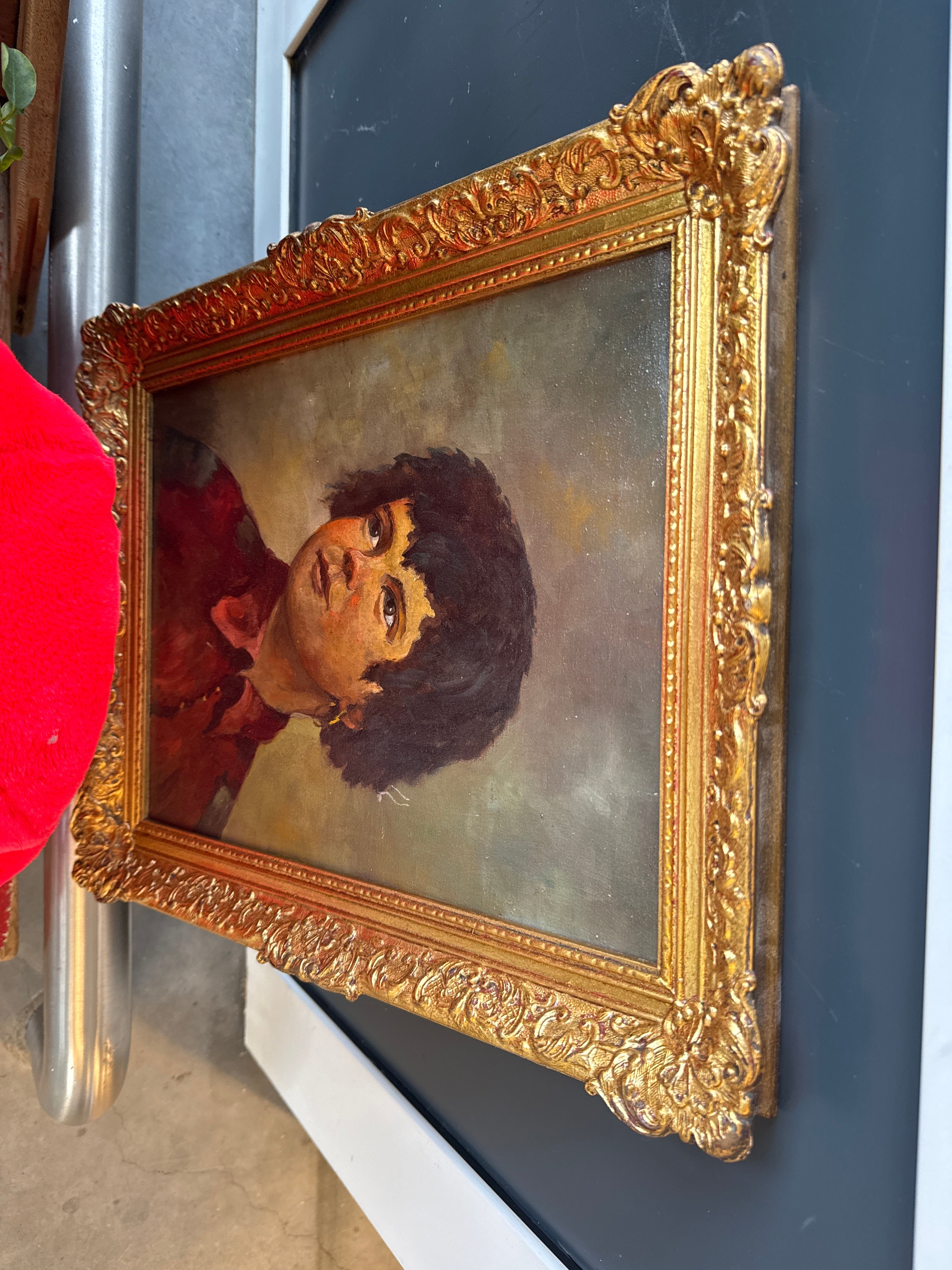 Schilderij kind goud lijst