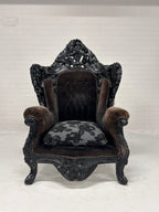 Rococo barok troonstoel zwart