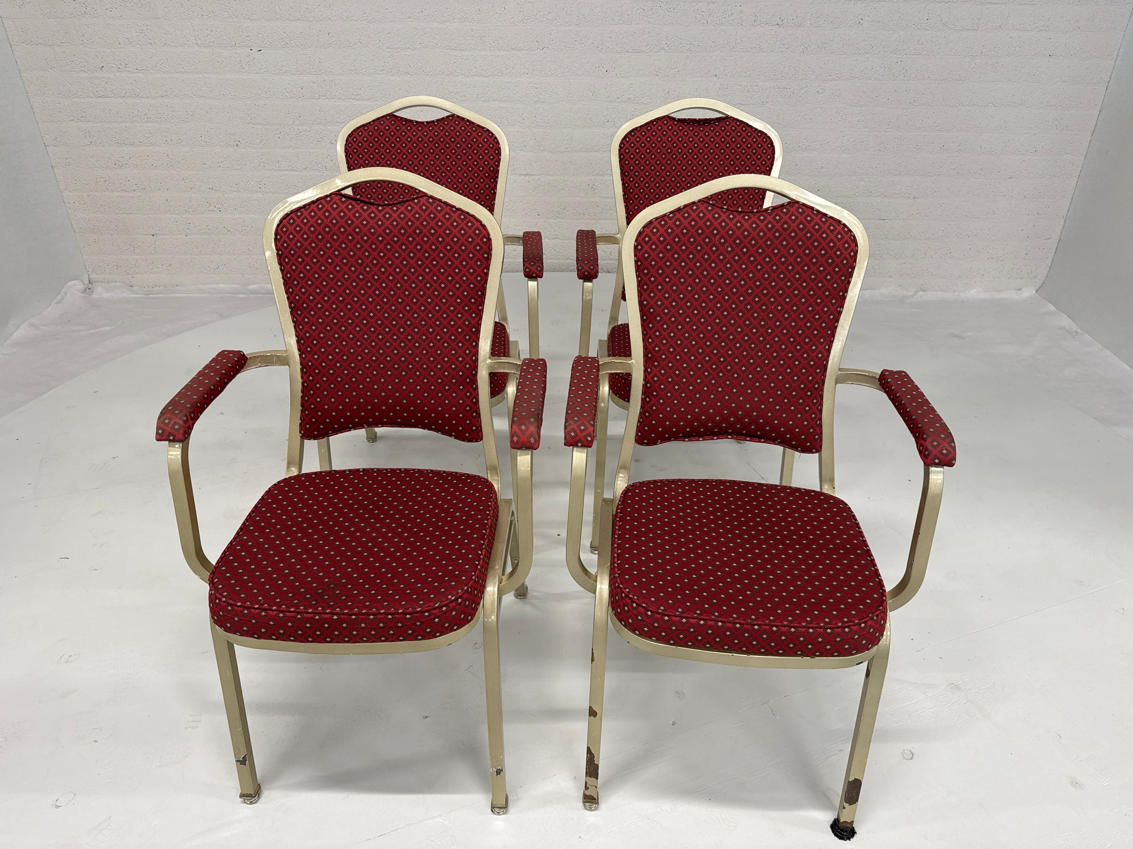Metalen theater stoelen set 4 stuks