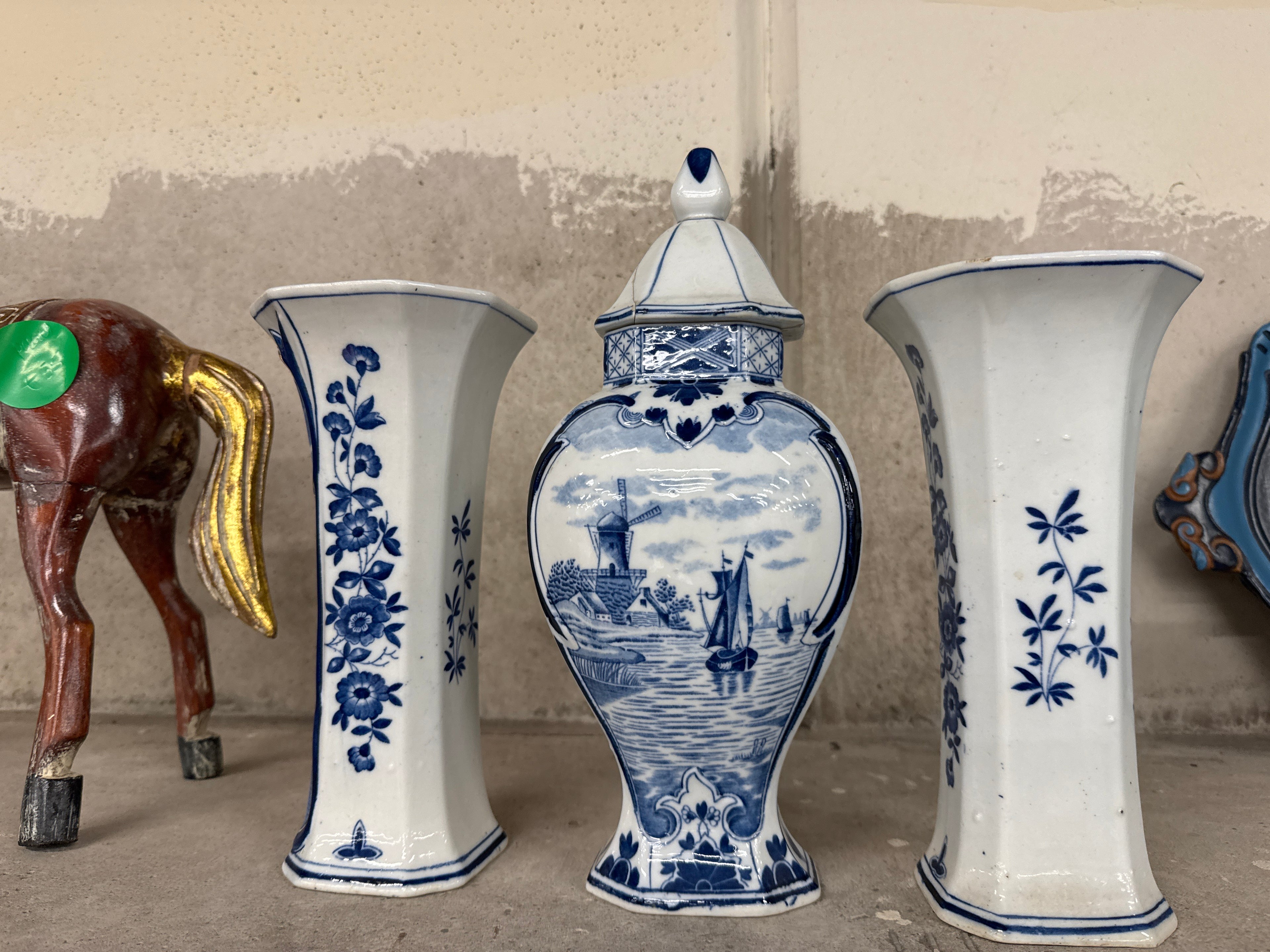 Set Delfts blauw vazen 3 st