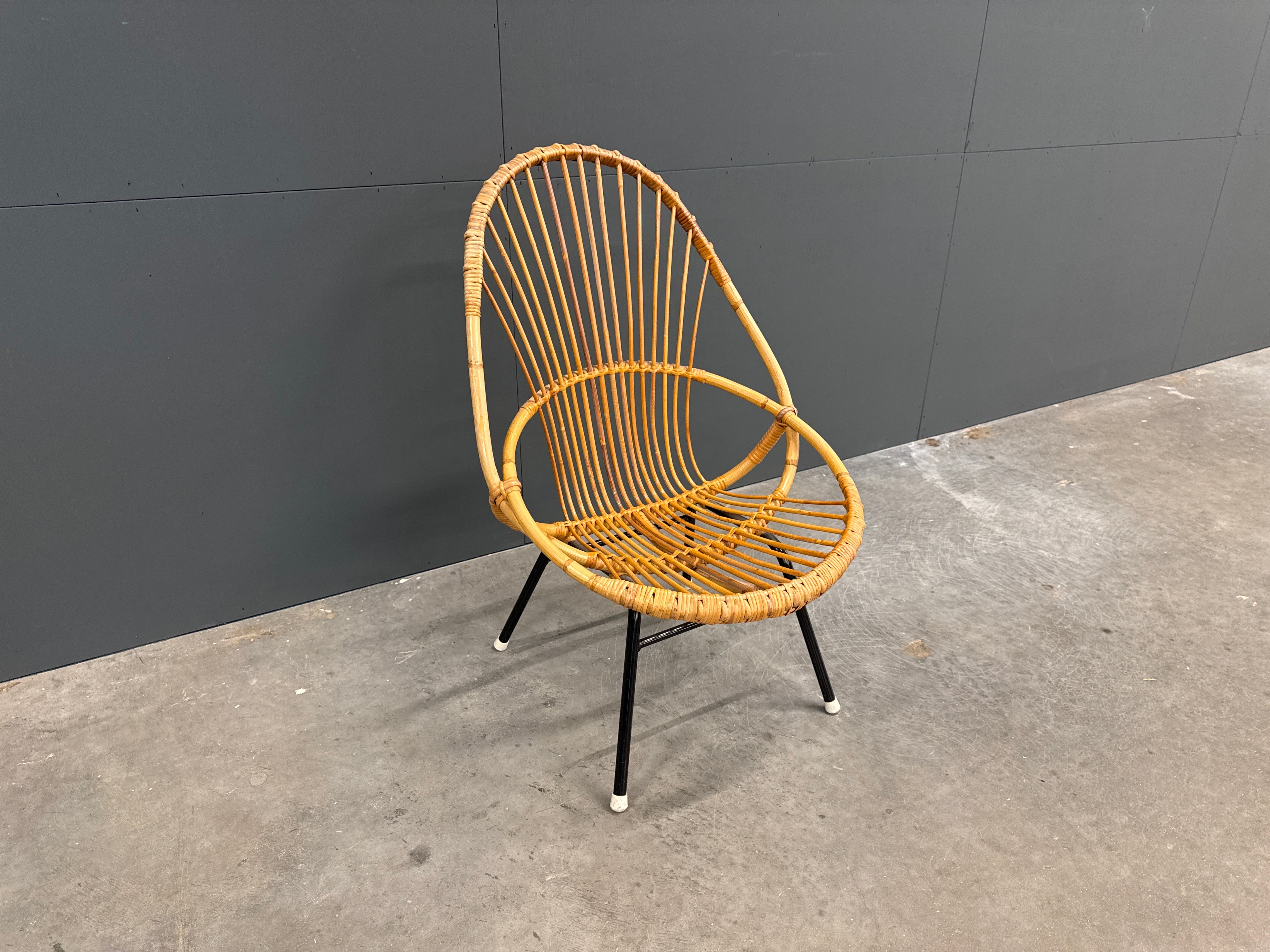 VIntage Rotan Spijlstoel zonder leuning