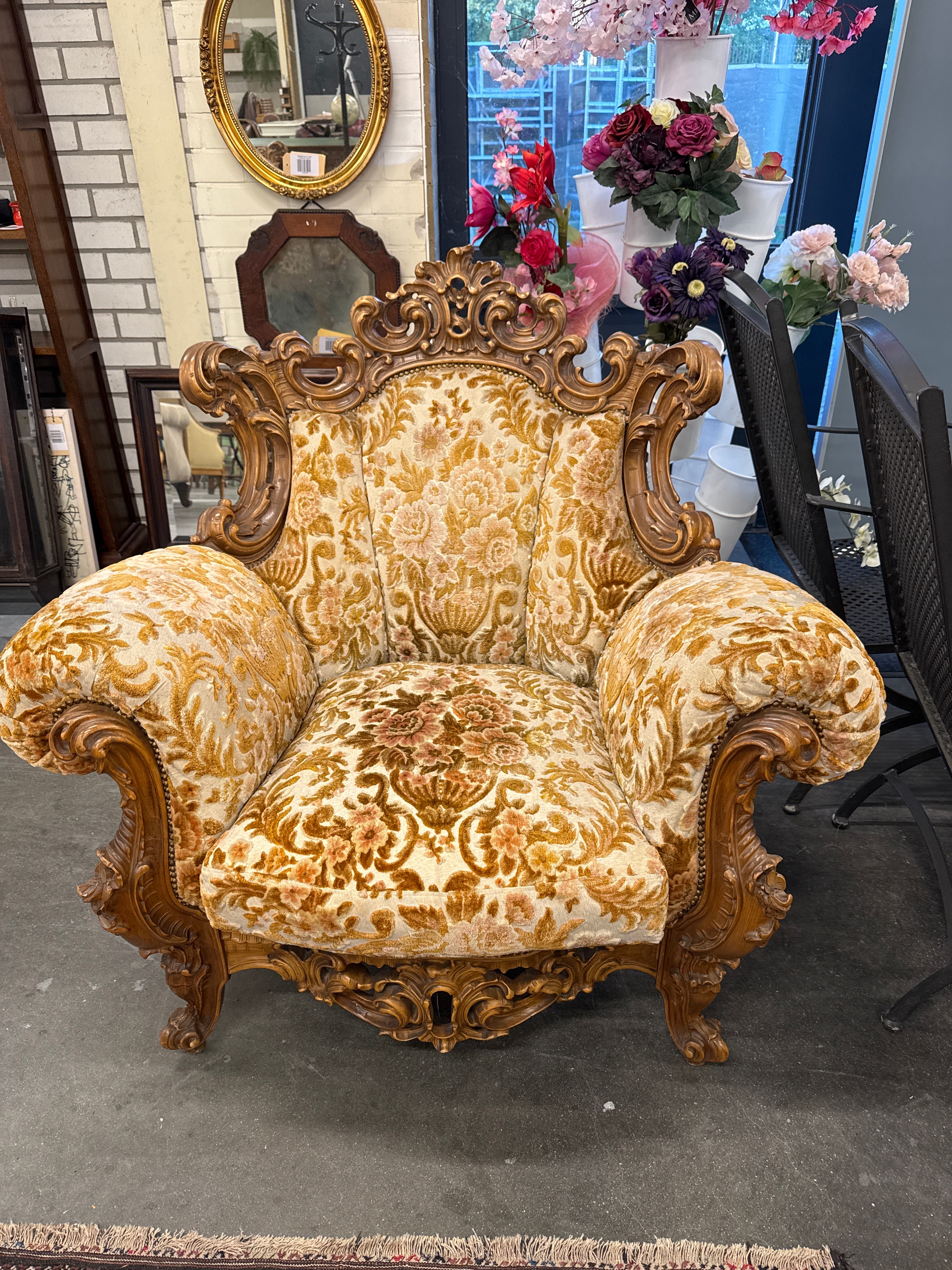 Rococo set met bank en 2 stoelen