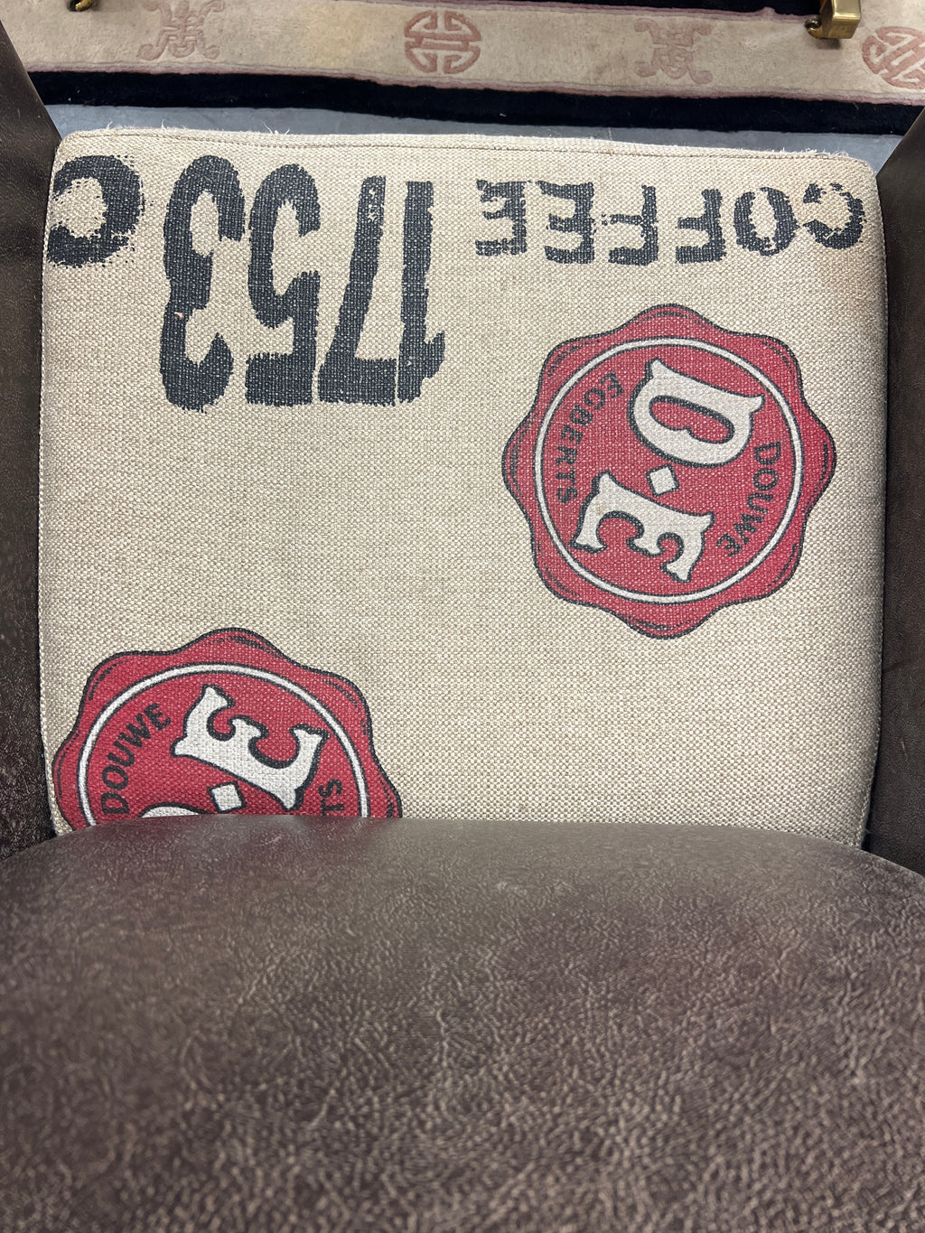Collectors item fauteuil met originele DE coffee zak-bekleding