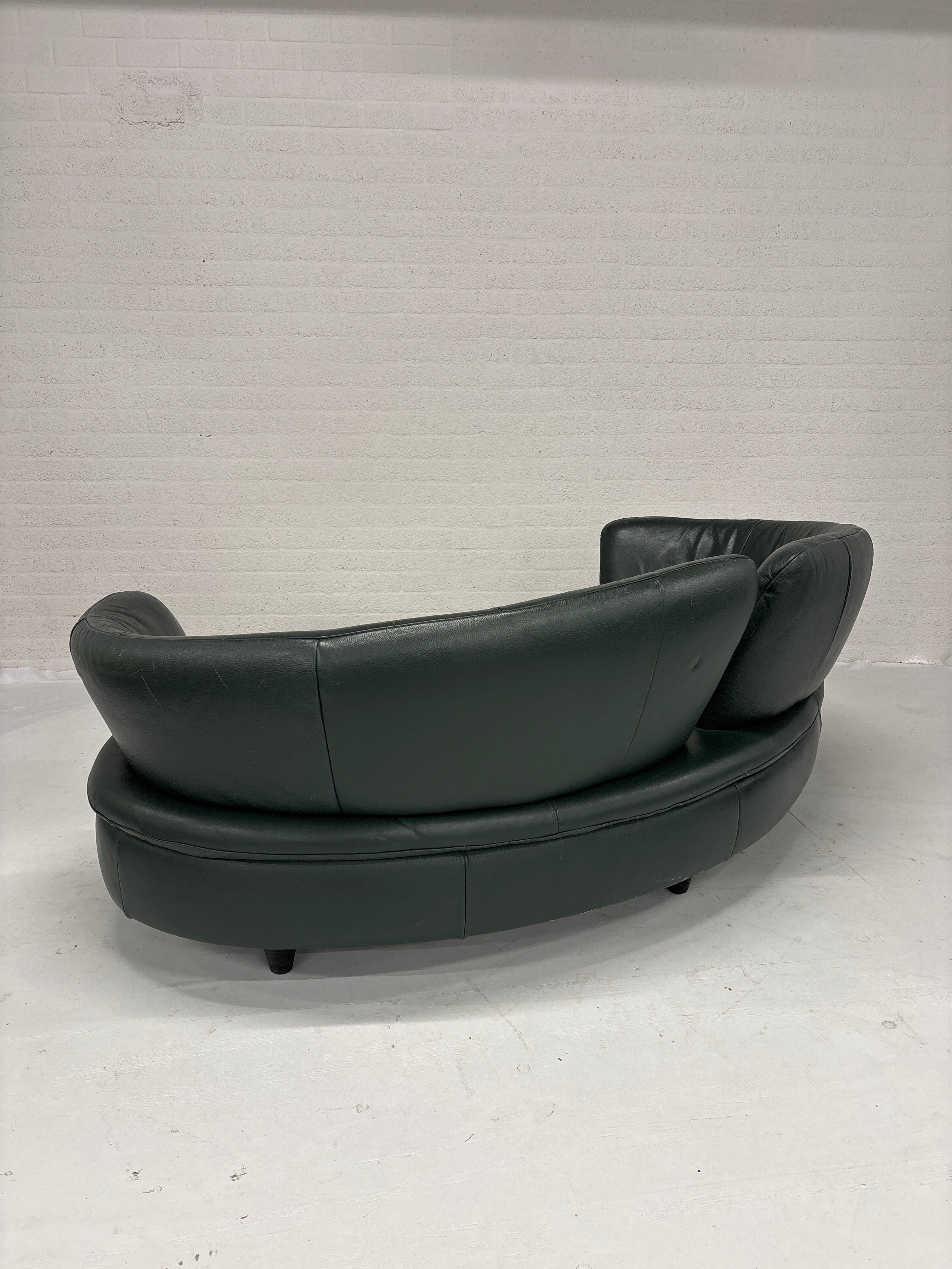 Half ronde bank leer