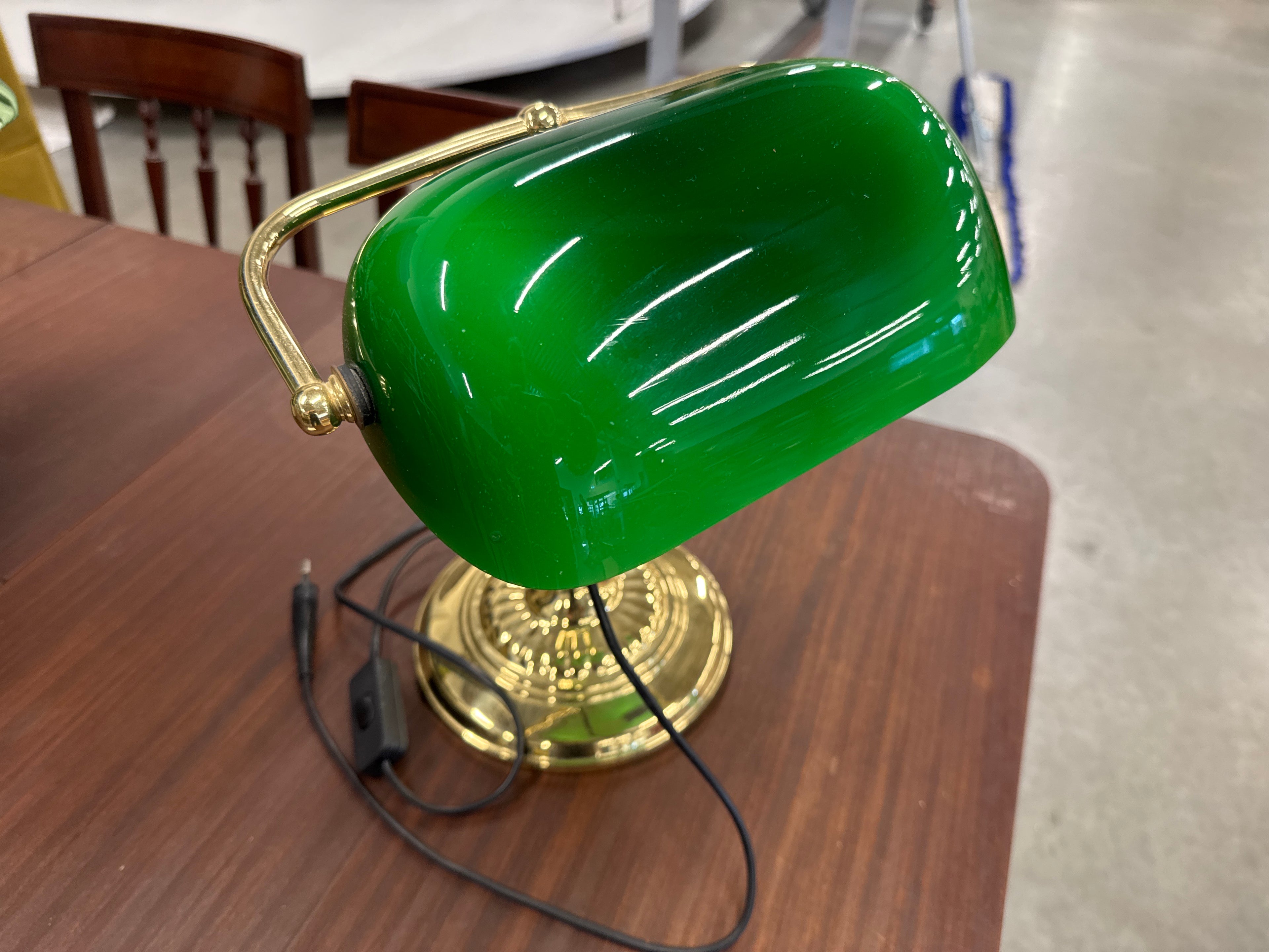 Bureau lamp retro groen goud