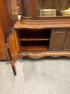 Mid century vitrinekast gebogen glas