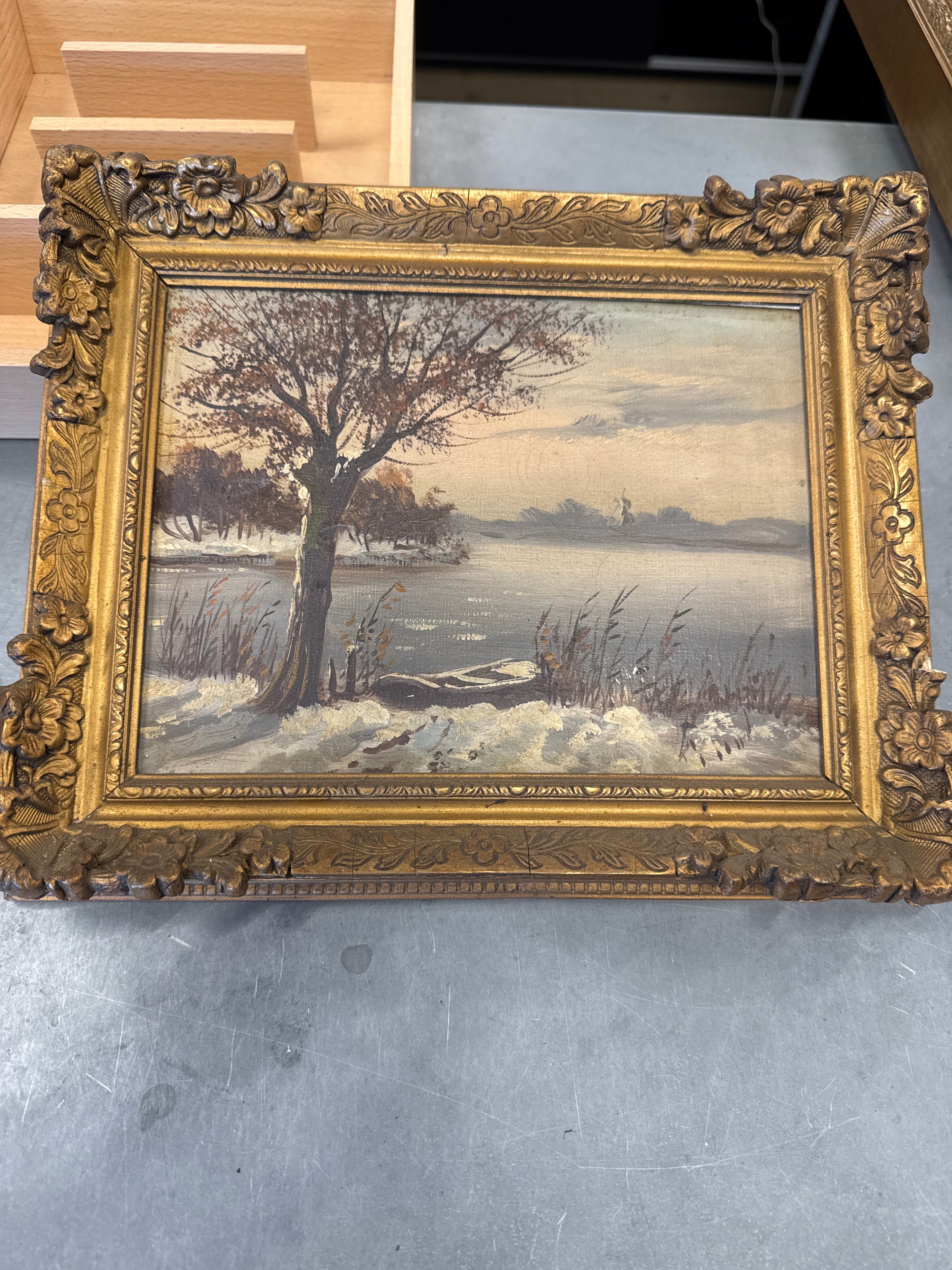 Winterlandschap met lijstje