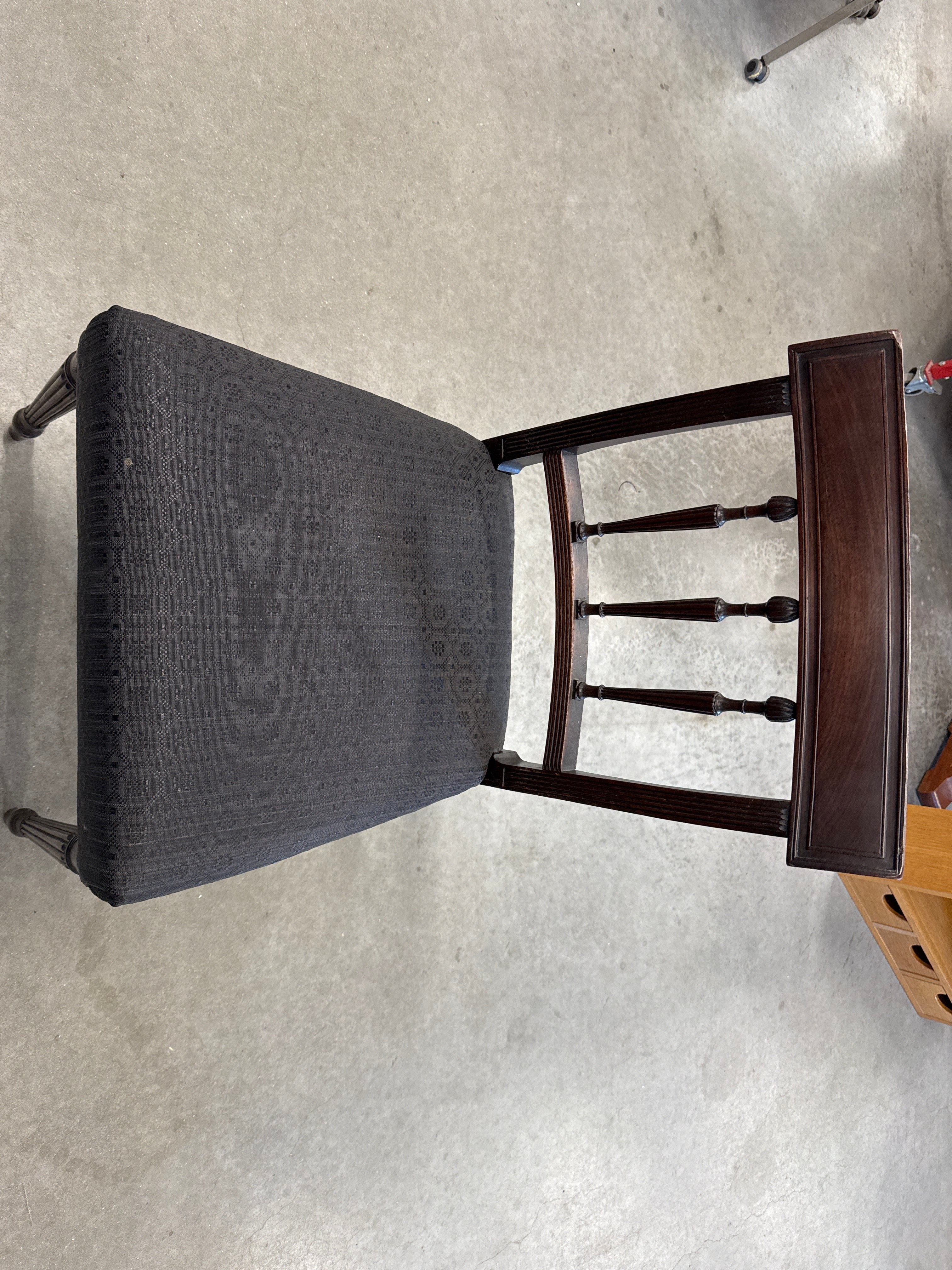 Set 4 eetkamer stoel hout zwarte stof