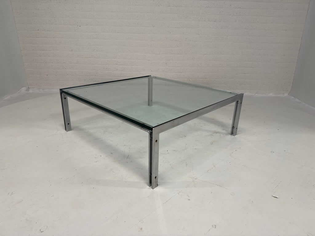 Design tafel Metaform NL RVS glas