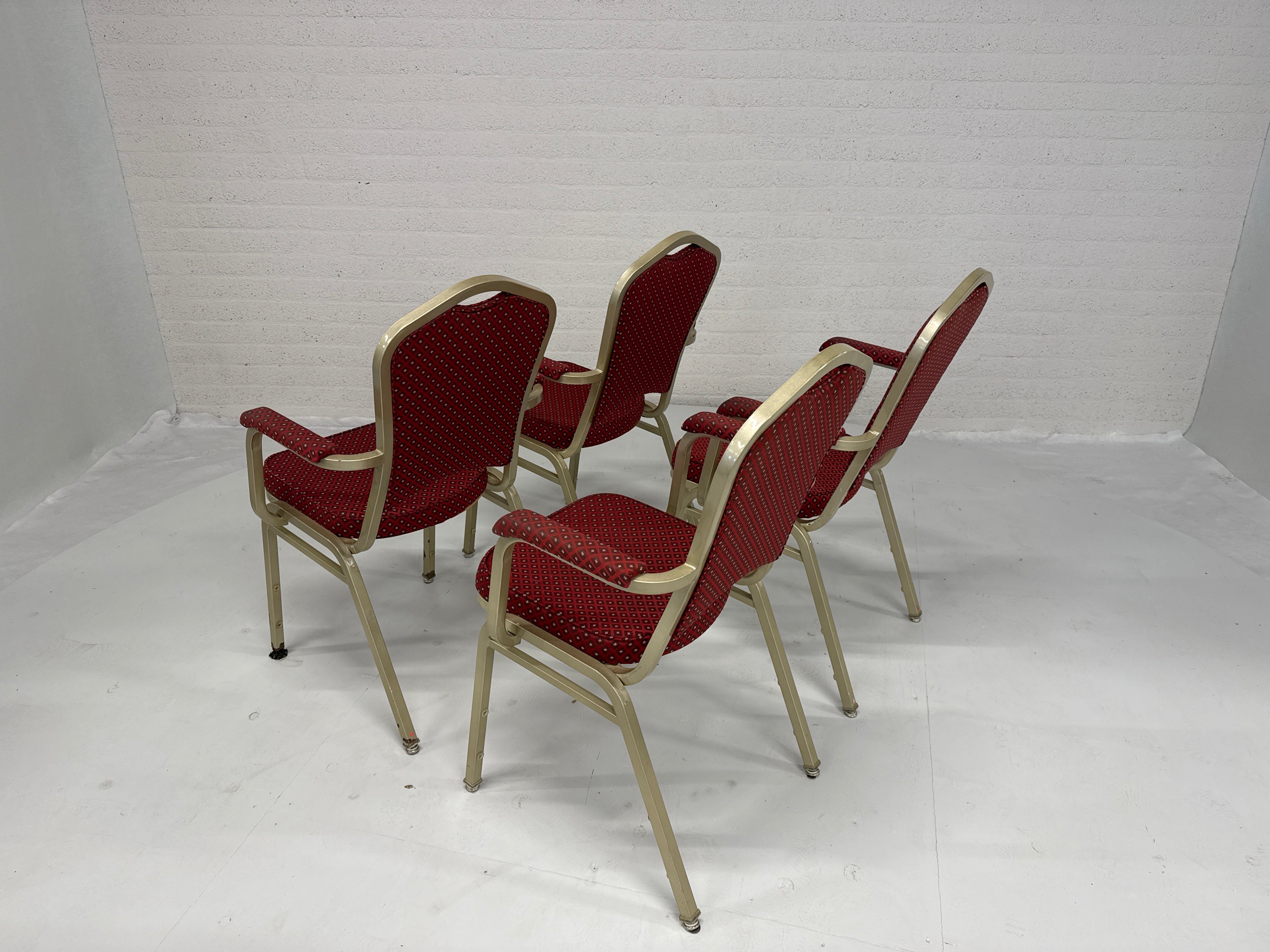 Metalen theater stoelen set 4 stuks