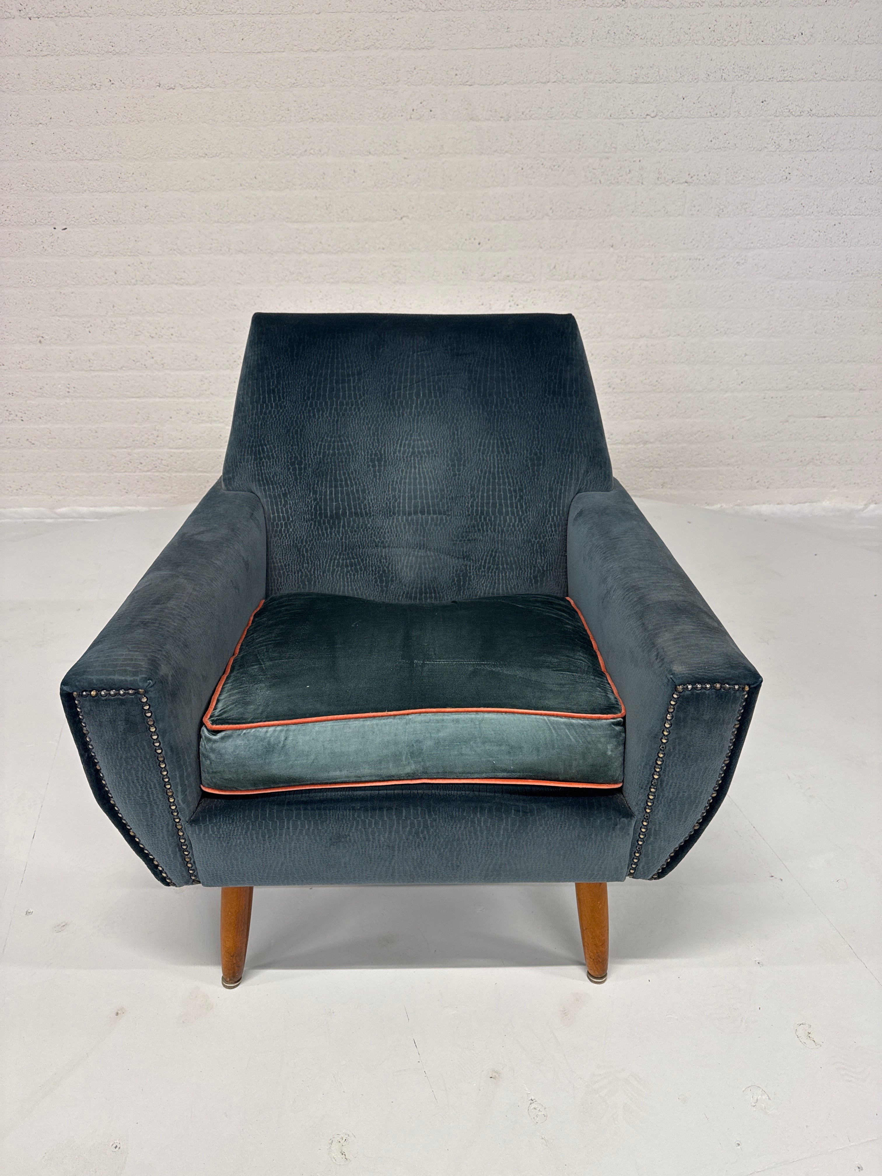 Velvet kuipstoeltje vintage look