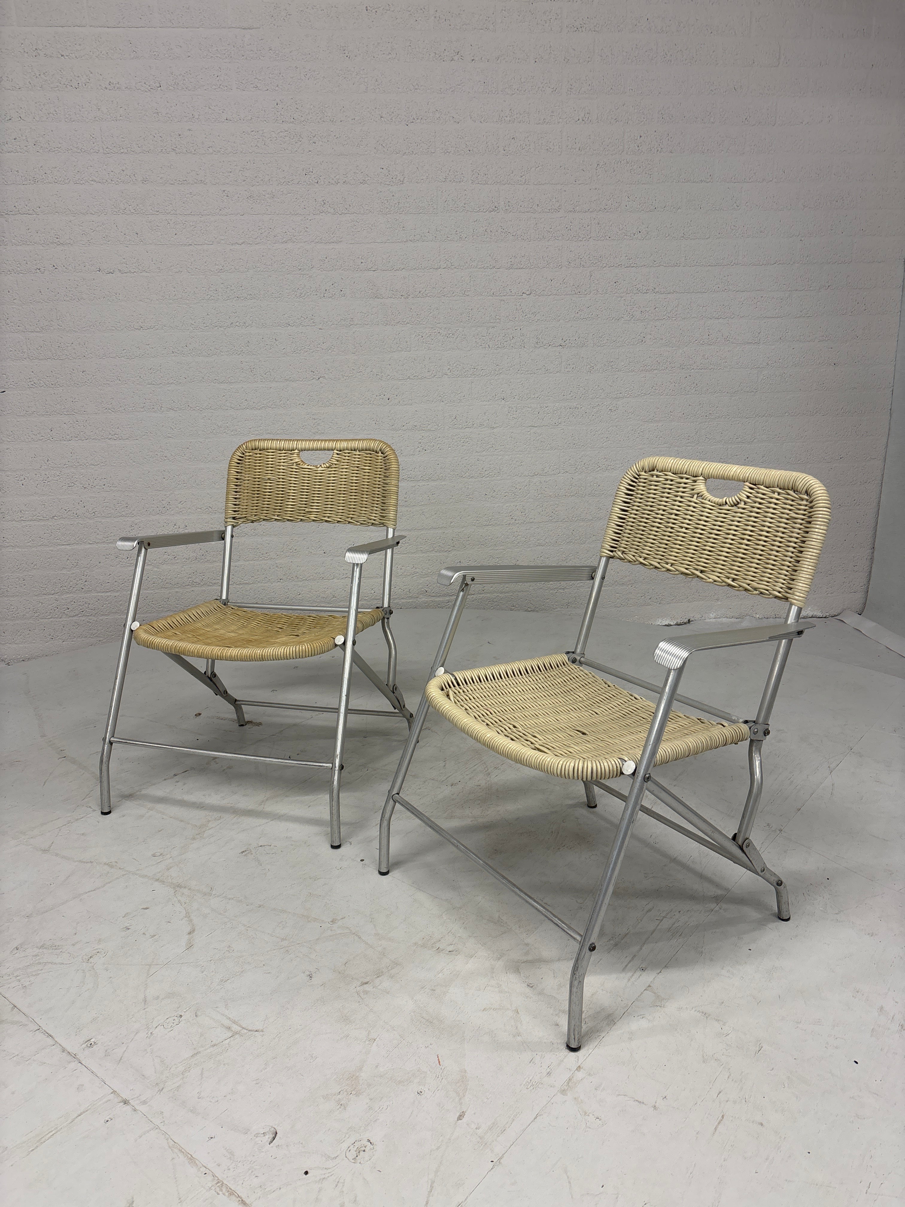 Set van 2 Rotan klapstoelen