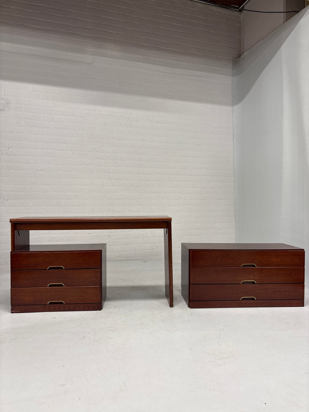 Kaptafel jaren 70 met laden blok