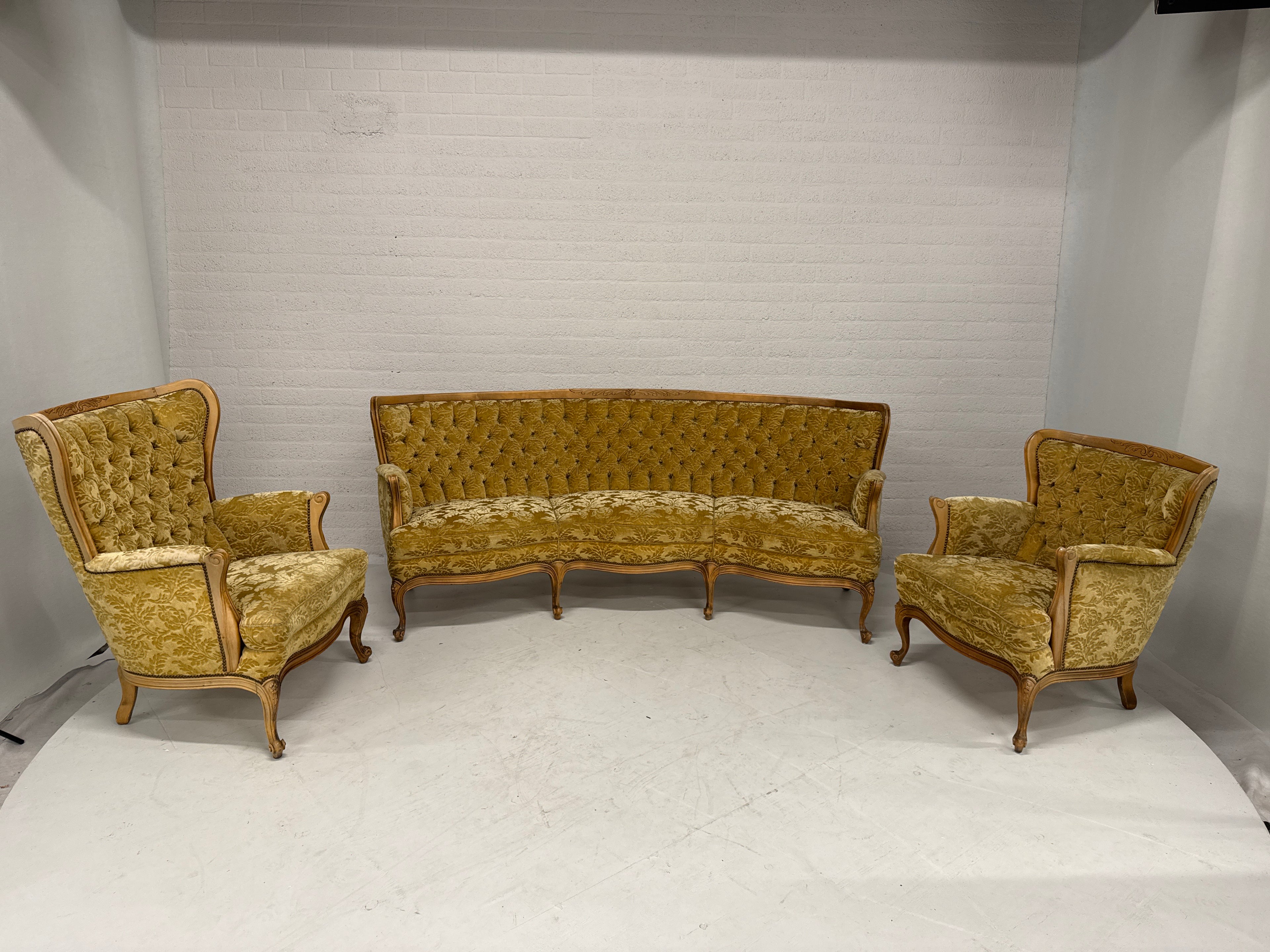 Barok bank set goudgeel