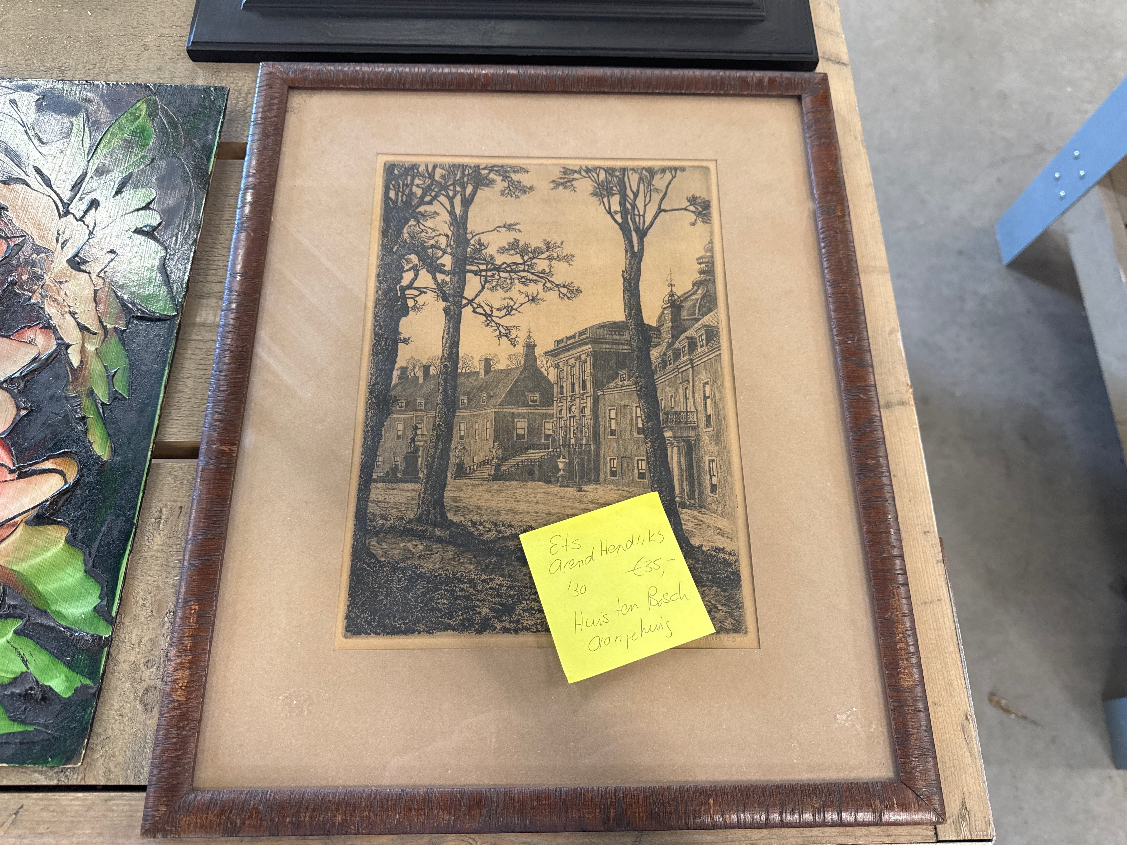 Ets Tekening Arend Hendriks - Huis ten Bosch