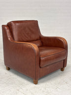 Leren Lounge Fauteuil – Cognacbruin, met donkere bies