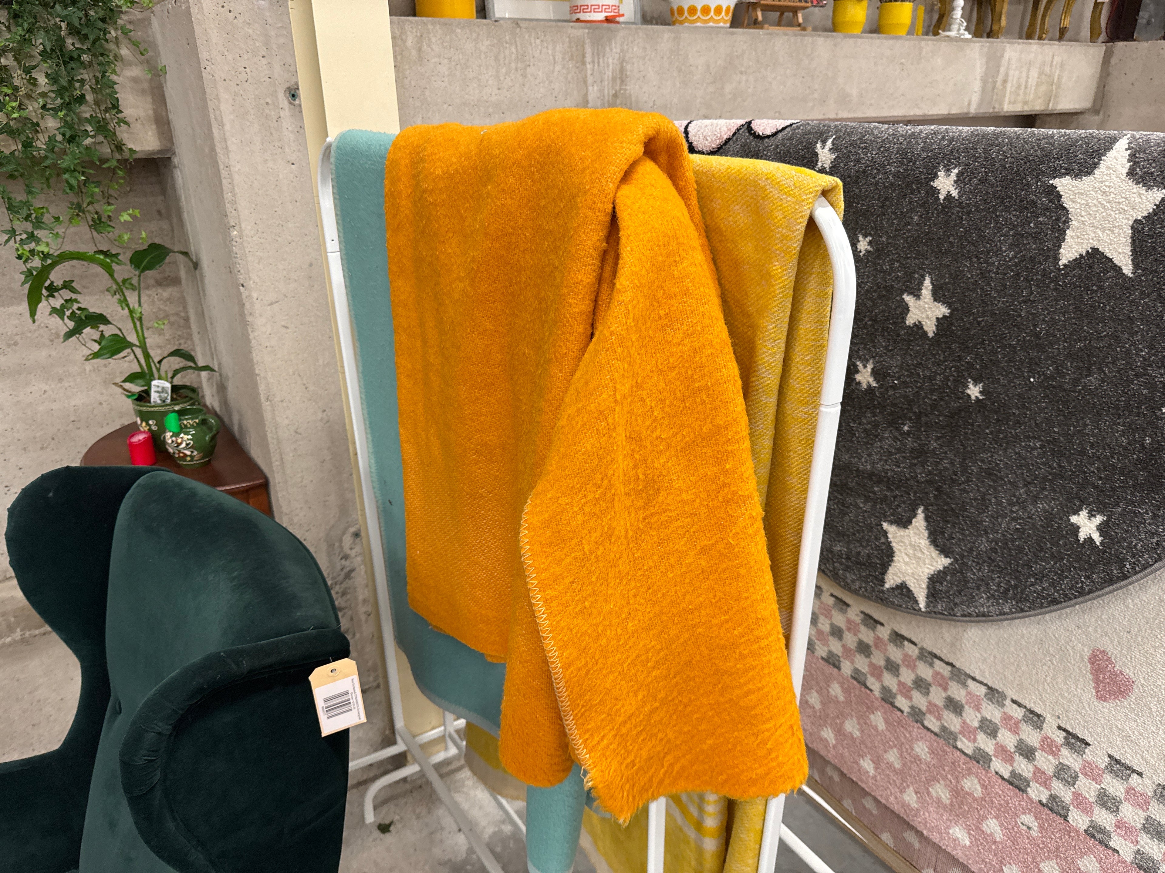 Vintage wollen deken div kleur