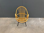 VIntage Rotan Spijlstoel met leuning
