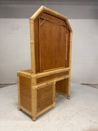 Franse kaptafel bamboestijl met krukje
