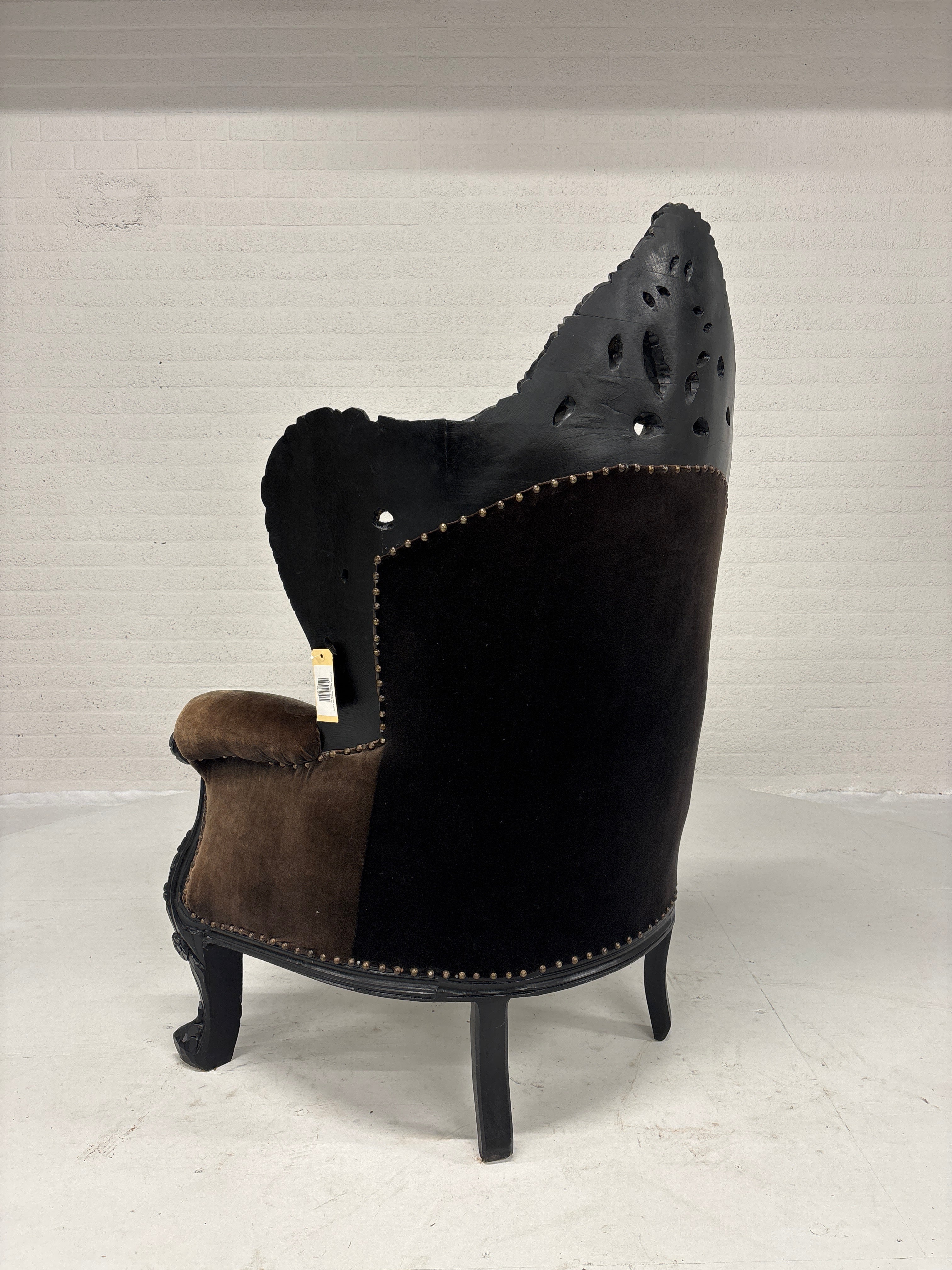 Rococo barok troonstoel zwart