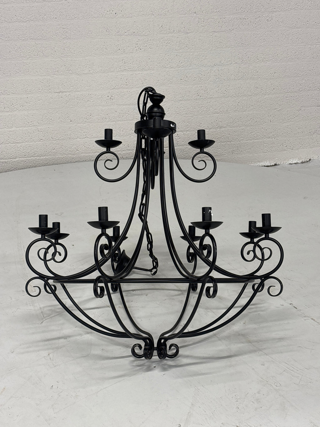 Kroonluchter zwart 12 lampjes