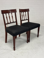 Eetkamerstoelen set 2 hout zwarte stof