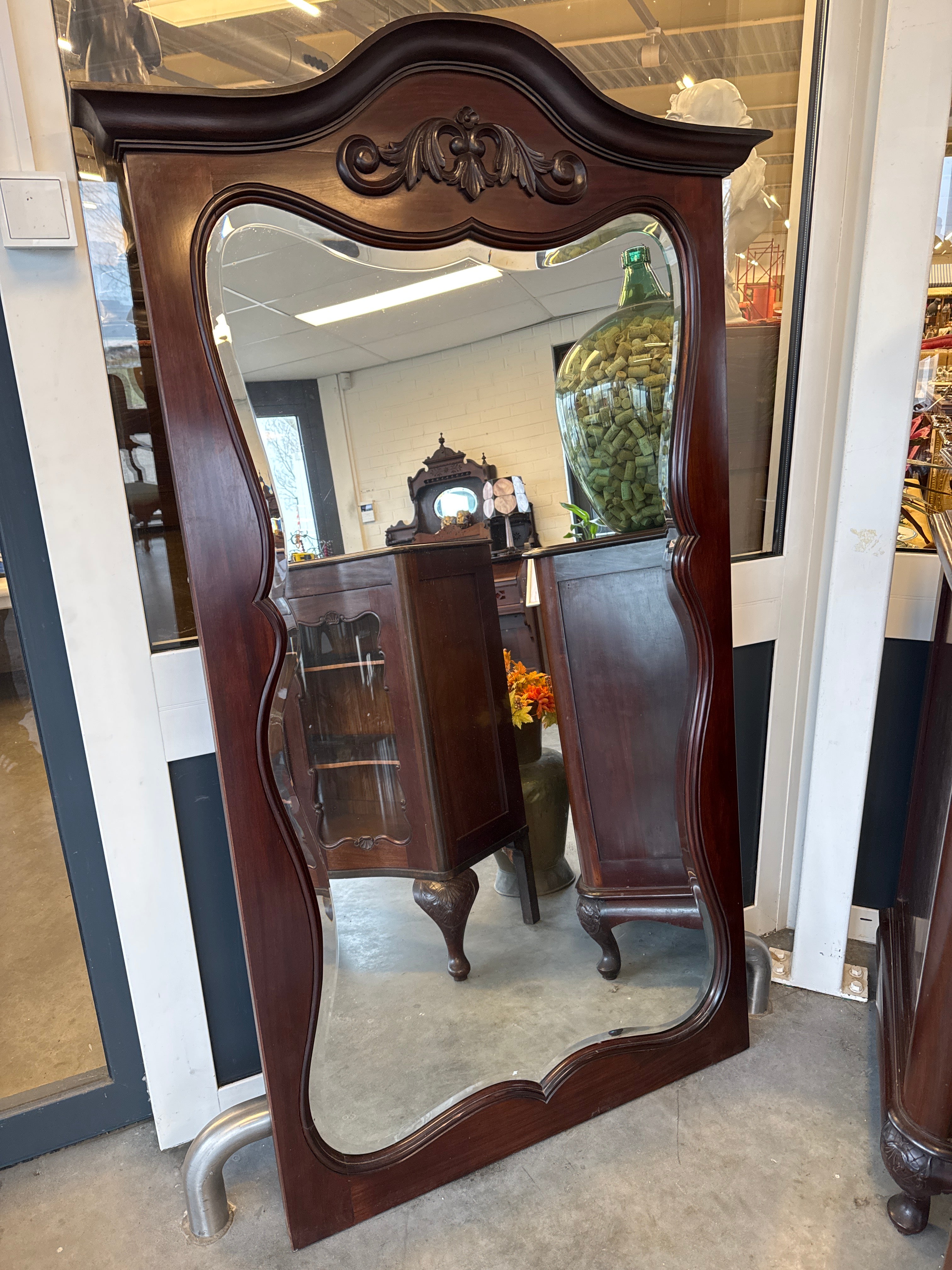 Spiegel geslepen Cubaans mahoniehout