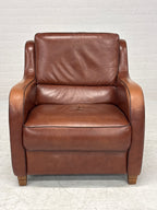 Leren Lounge Fauteuil – Cognacbruin, met donkere bies