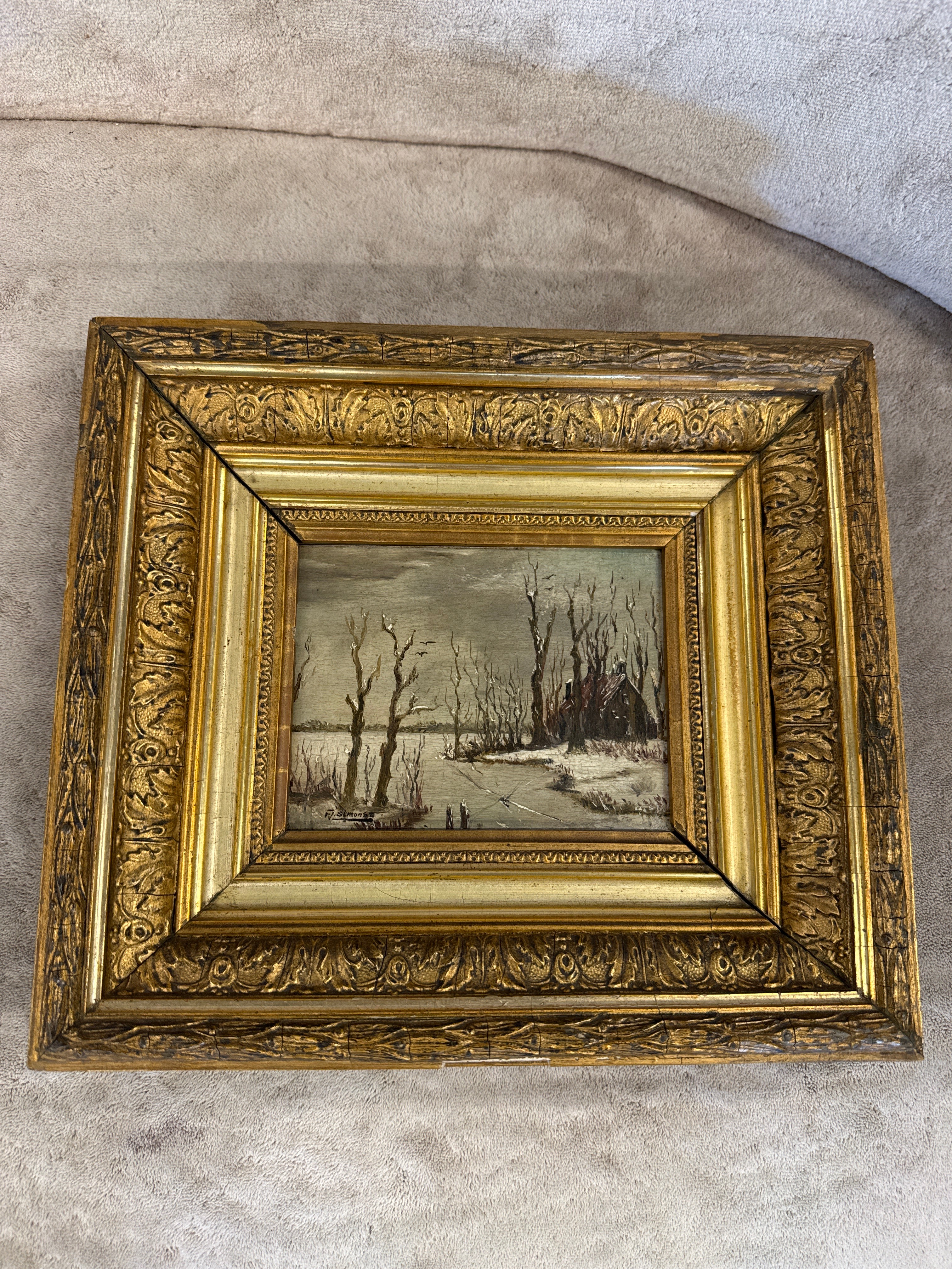 Schilderij op paneel F.J. Simonsz