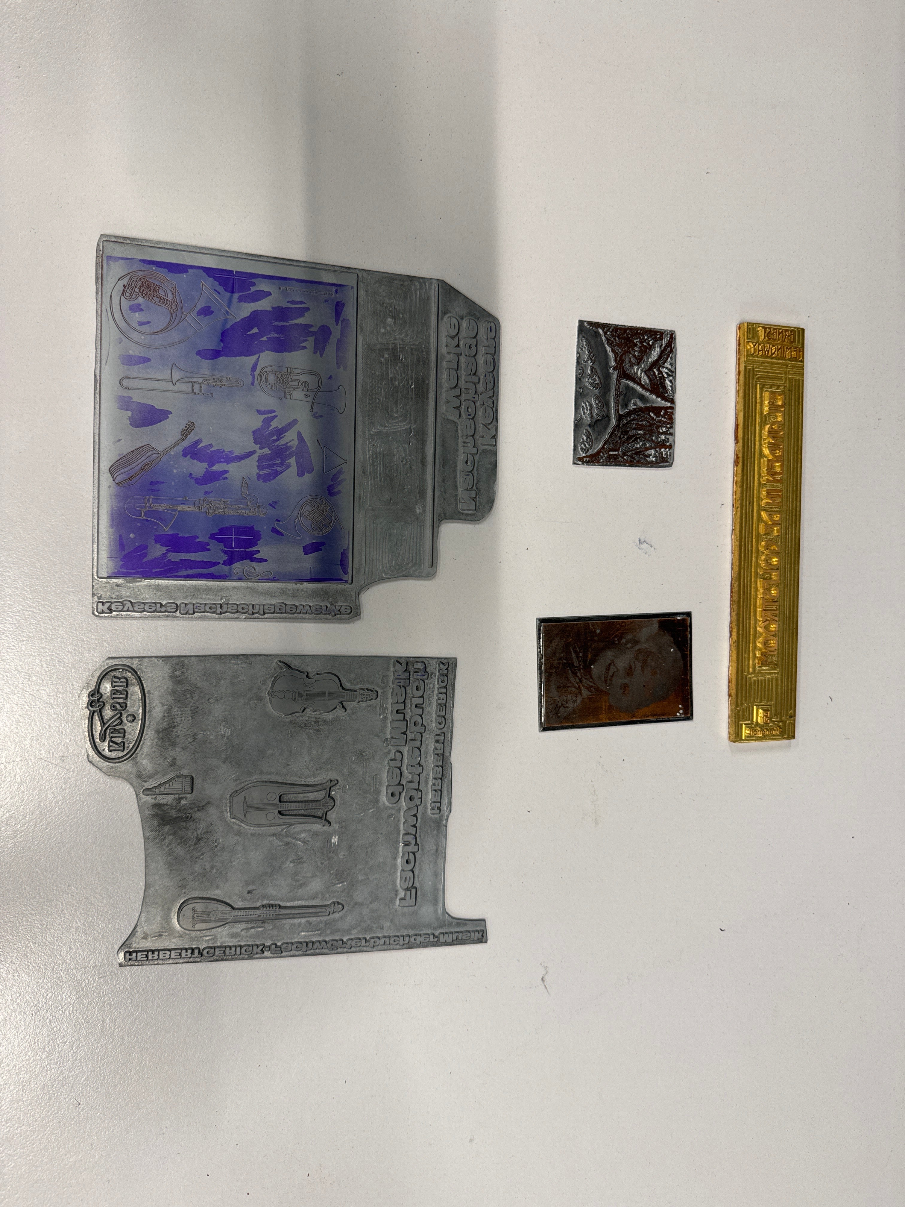 Lithoplaten set van 5