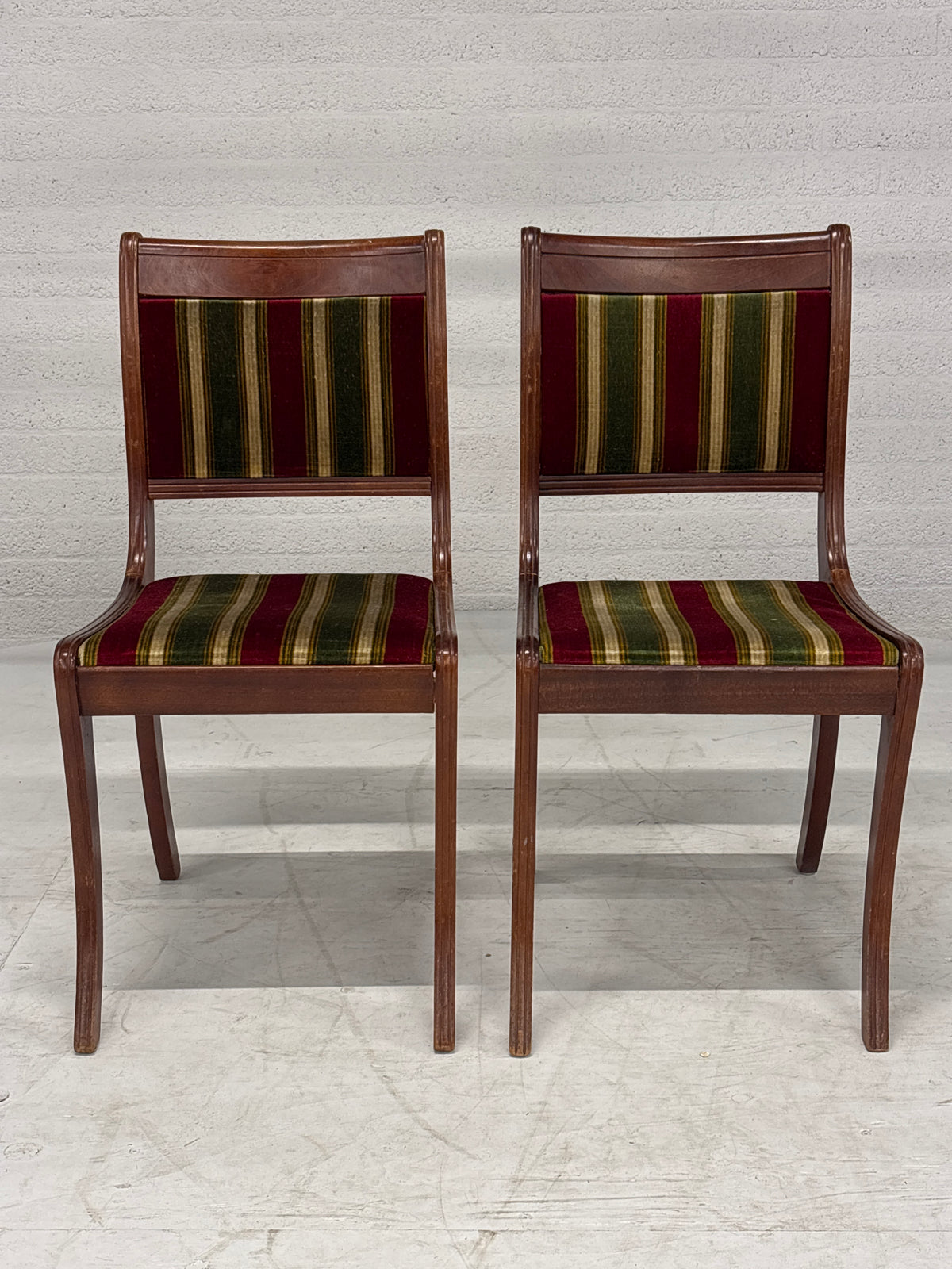Eetkamerstoelen set van 2 met velours bekleding