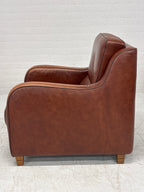 Leren Lounge Fauteuil – Cognacbruin, met donkere bies