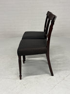 Eetkamerstoelen set 2 zwarte stof