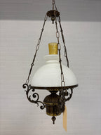 Hanglamp metaal wit glas