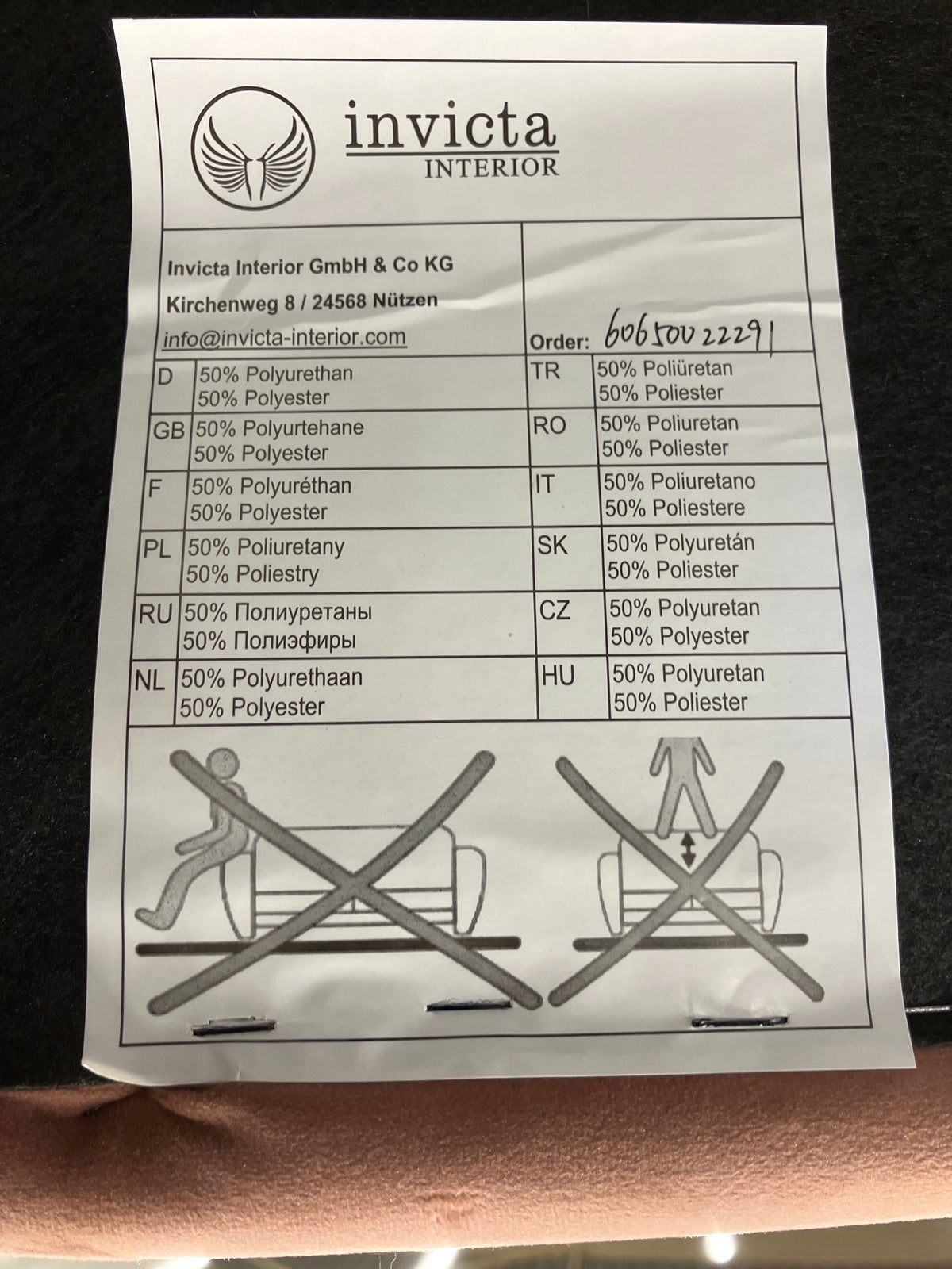 MP Luxe oudroze 3 zitsbank Invicta