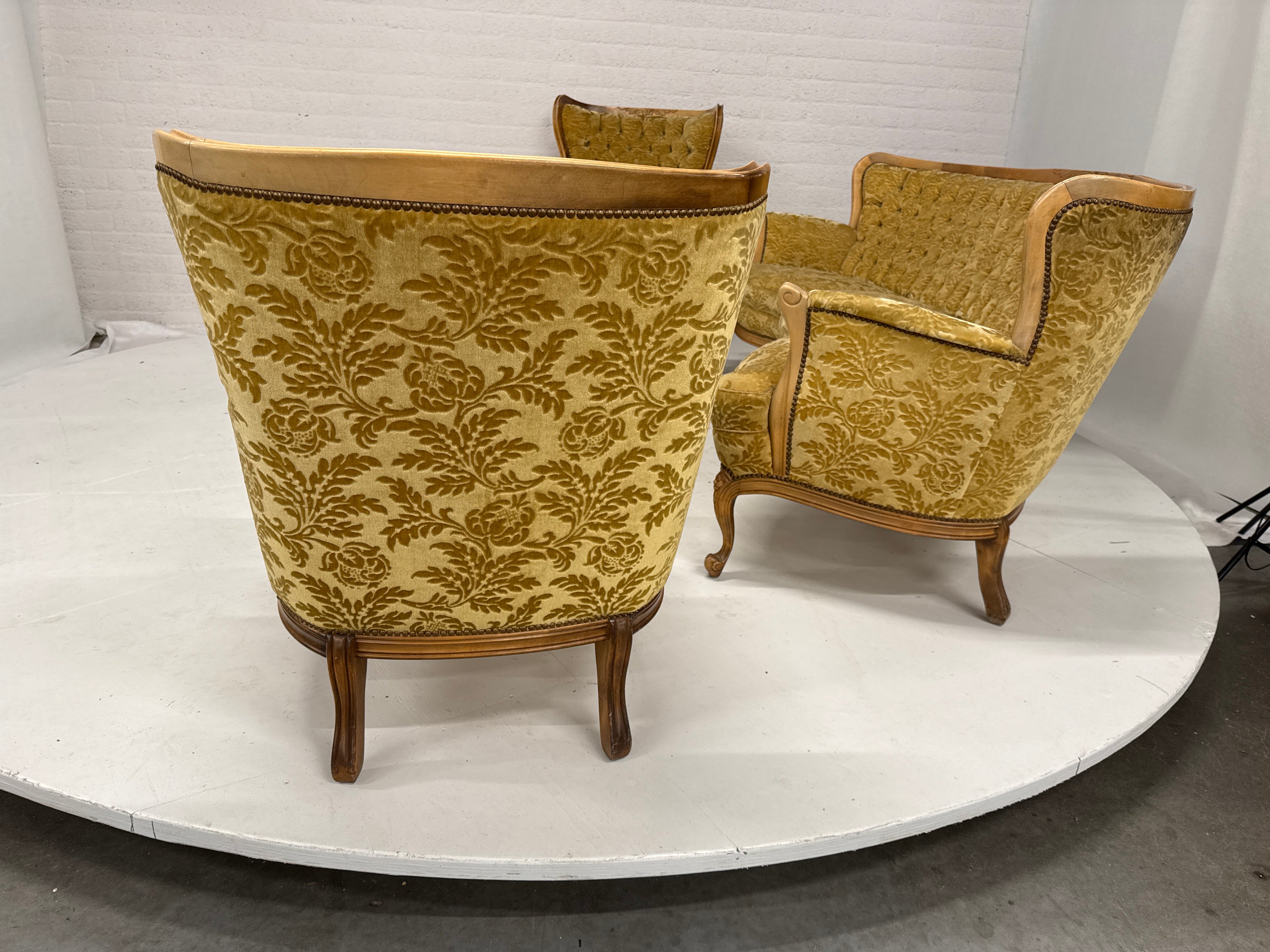 Barok bank set goudgeel