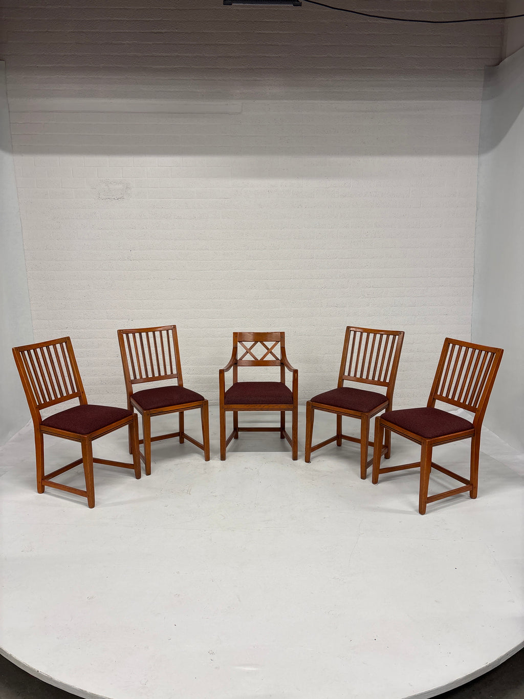 Schuitema set 5 stoelen rode bekleding nieuw