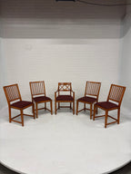 Schuitema set 5 stoelen rode bekleding nieuw