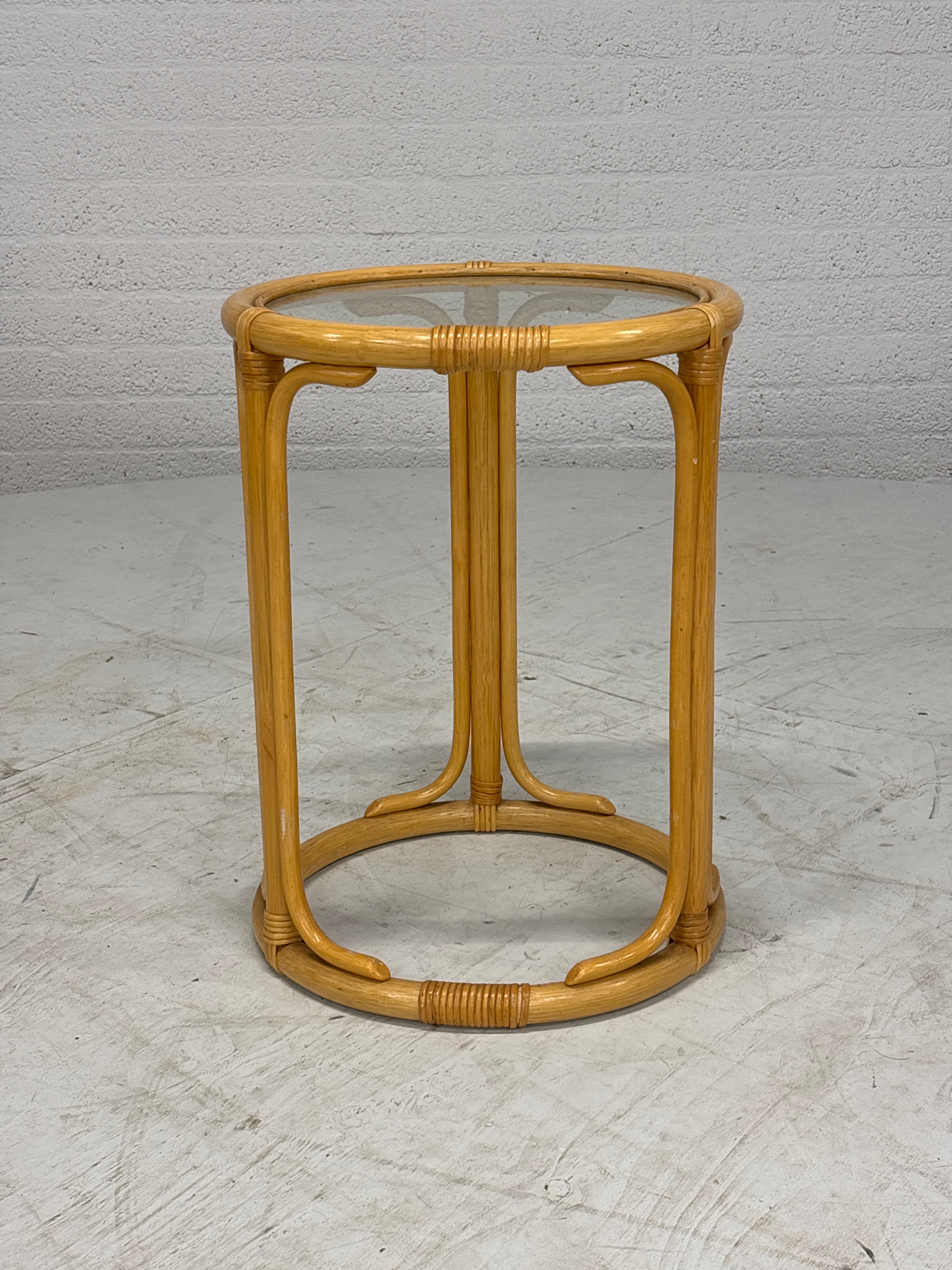 Ronde bamboe bijzettafel