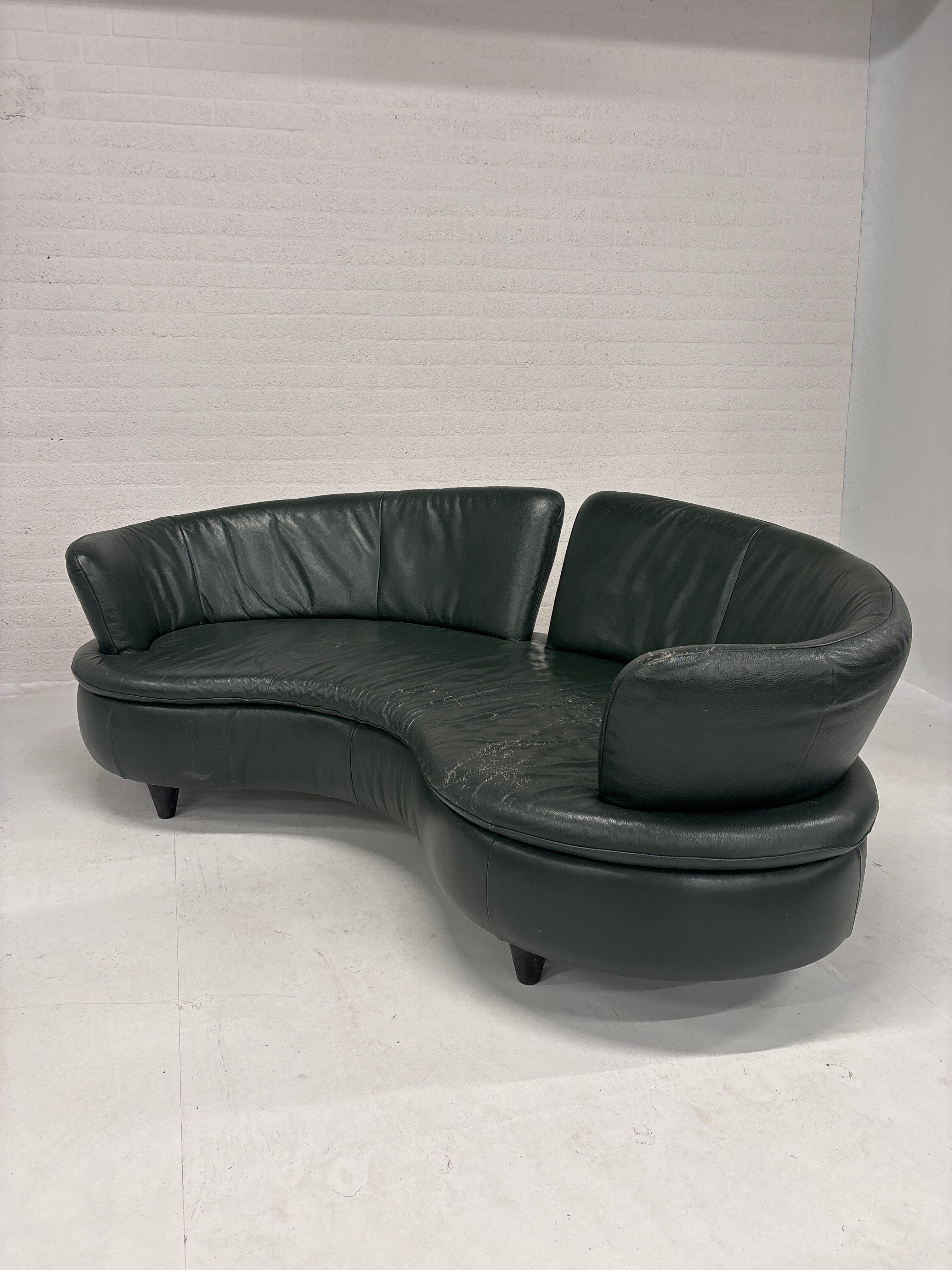 Half ronde bank leer