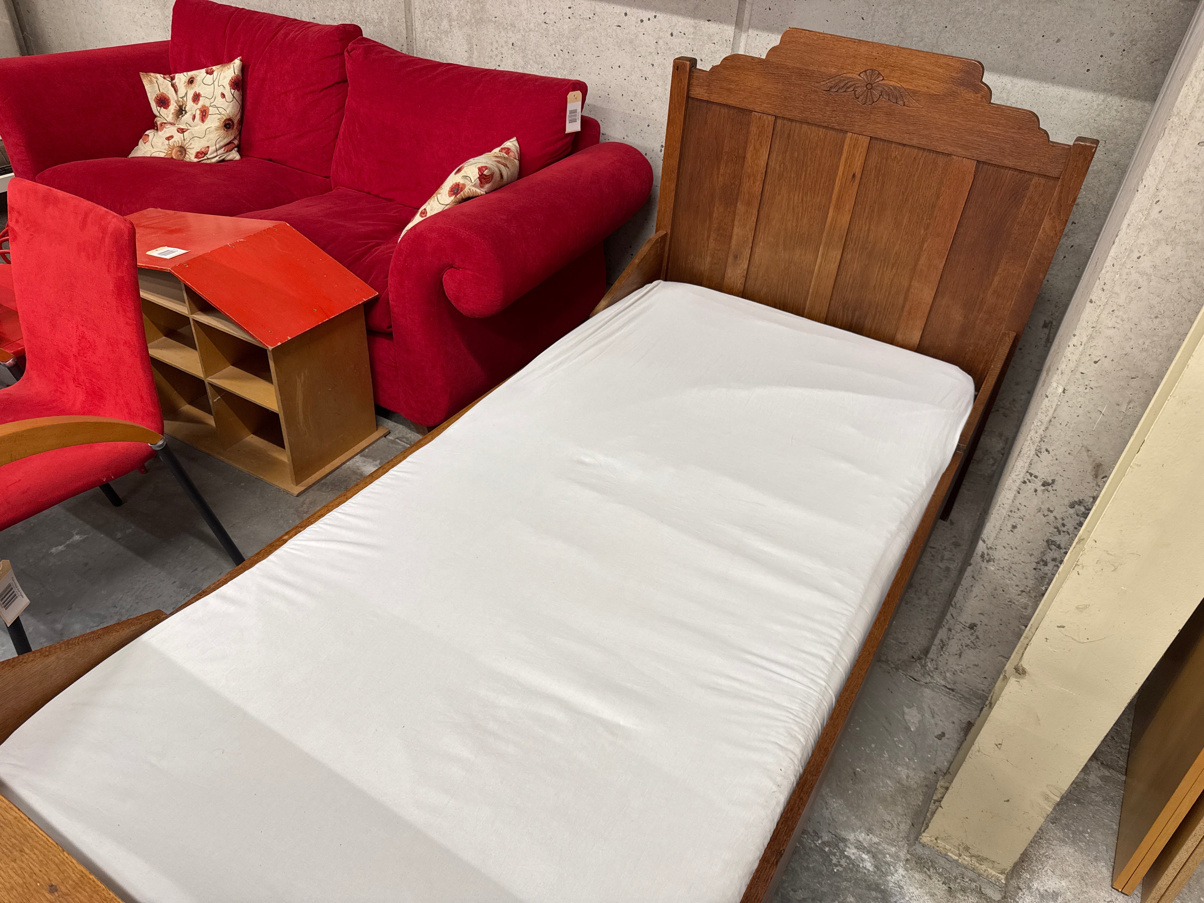 1 pers bed massief hout