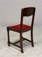 Eetkamerstoel rood velours zitting