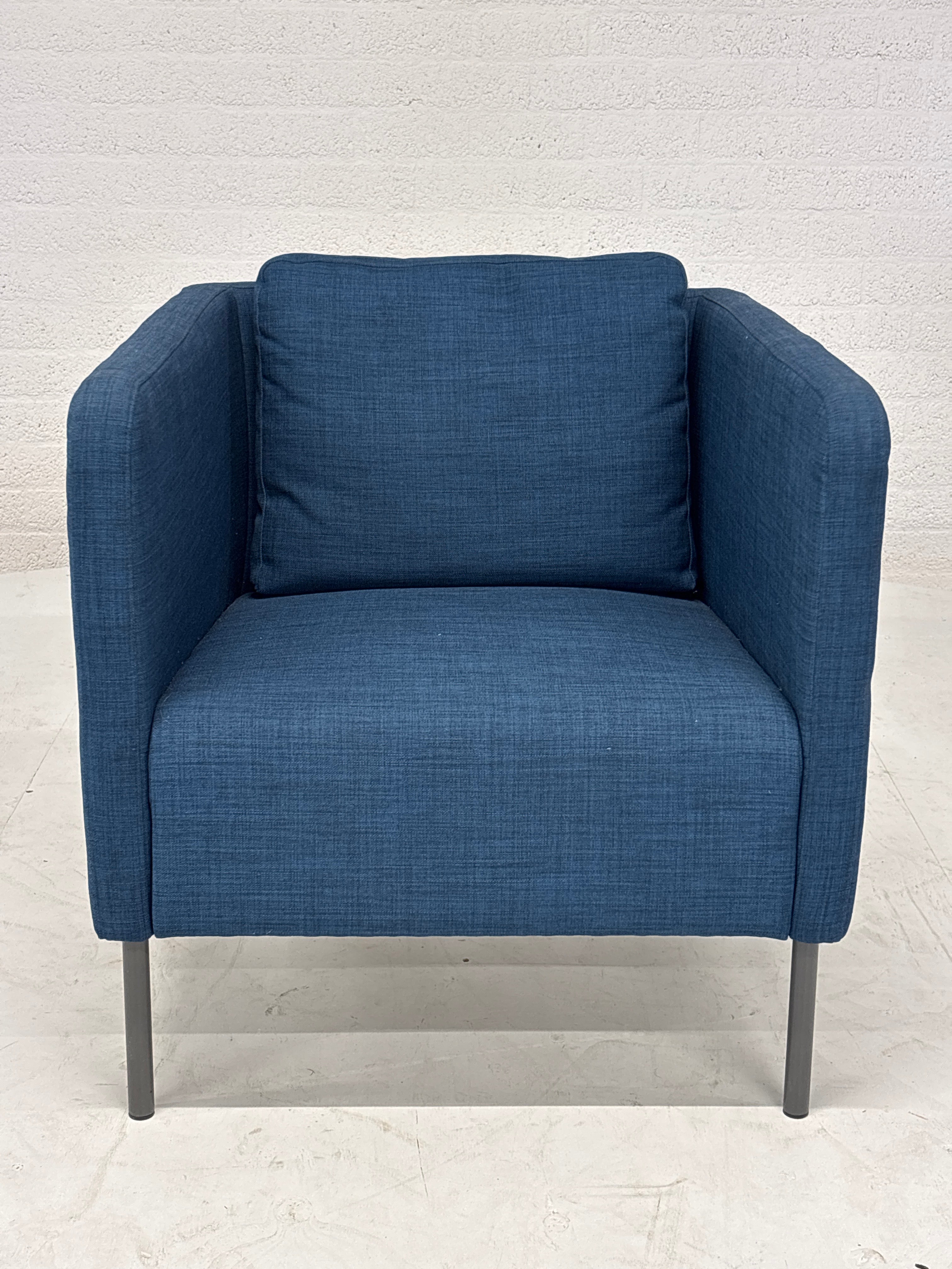 Blauwe fauteuil 2x