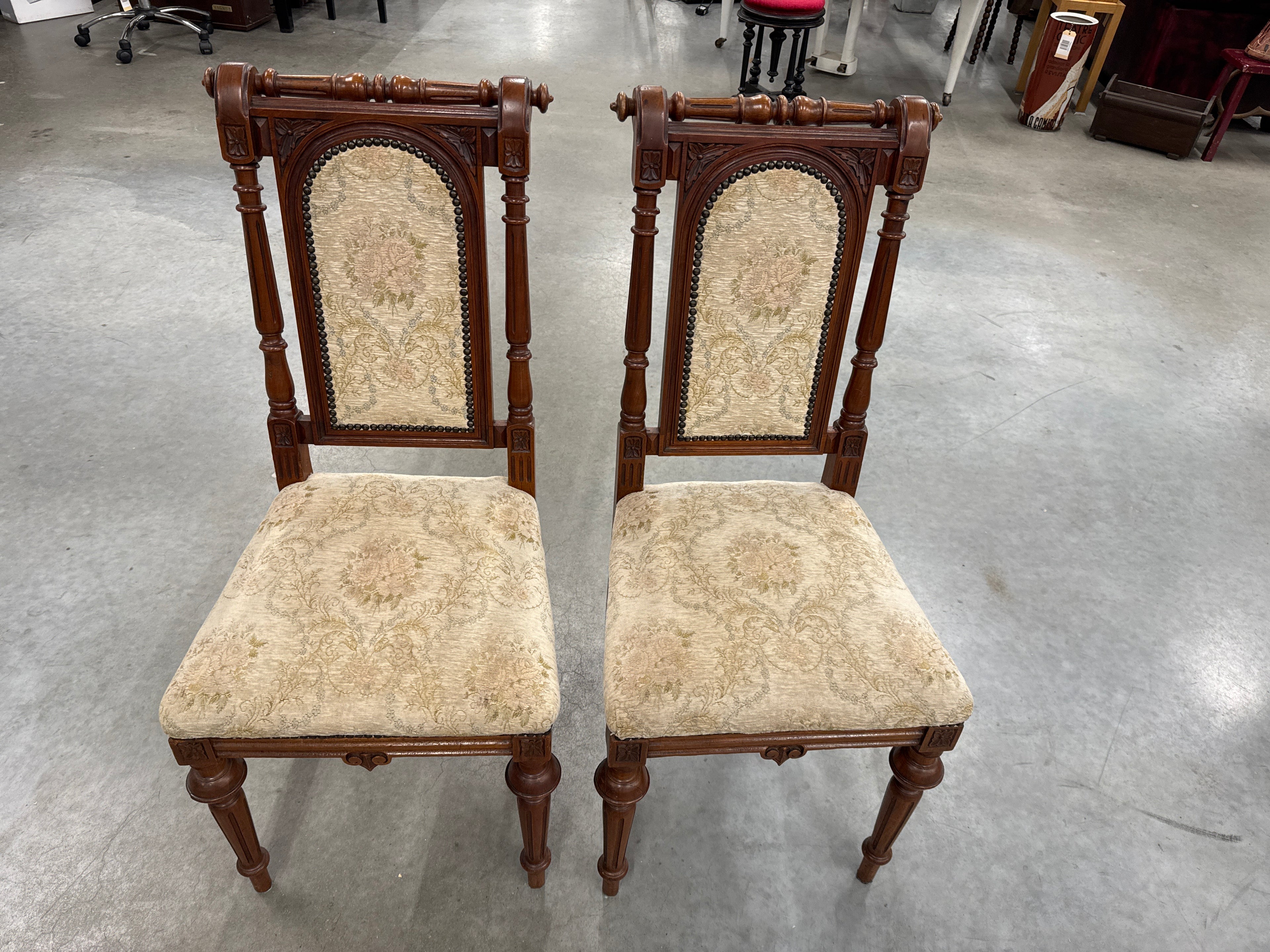 Stoel antiek gobelin stof set 2