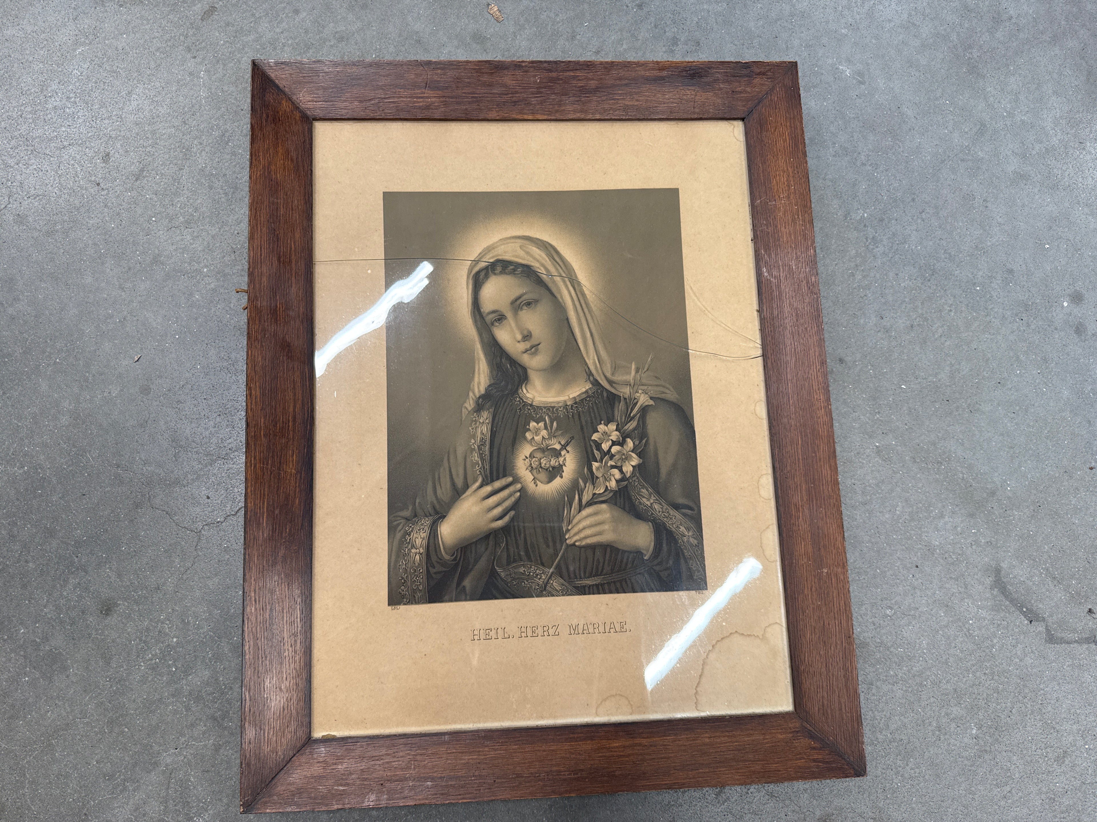 Religieus schilderij heil herz Maria