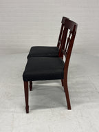 Eetkamerstoelen set 2 hout zwarte stof