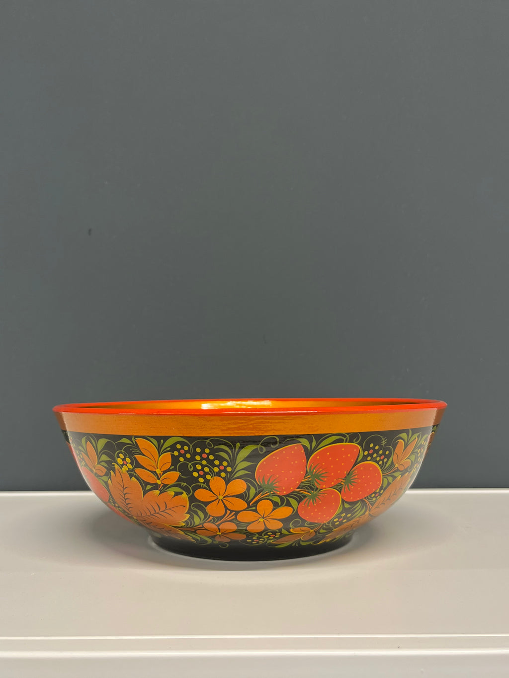 Handbeschilderde schaal vintage