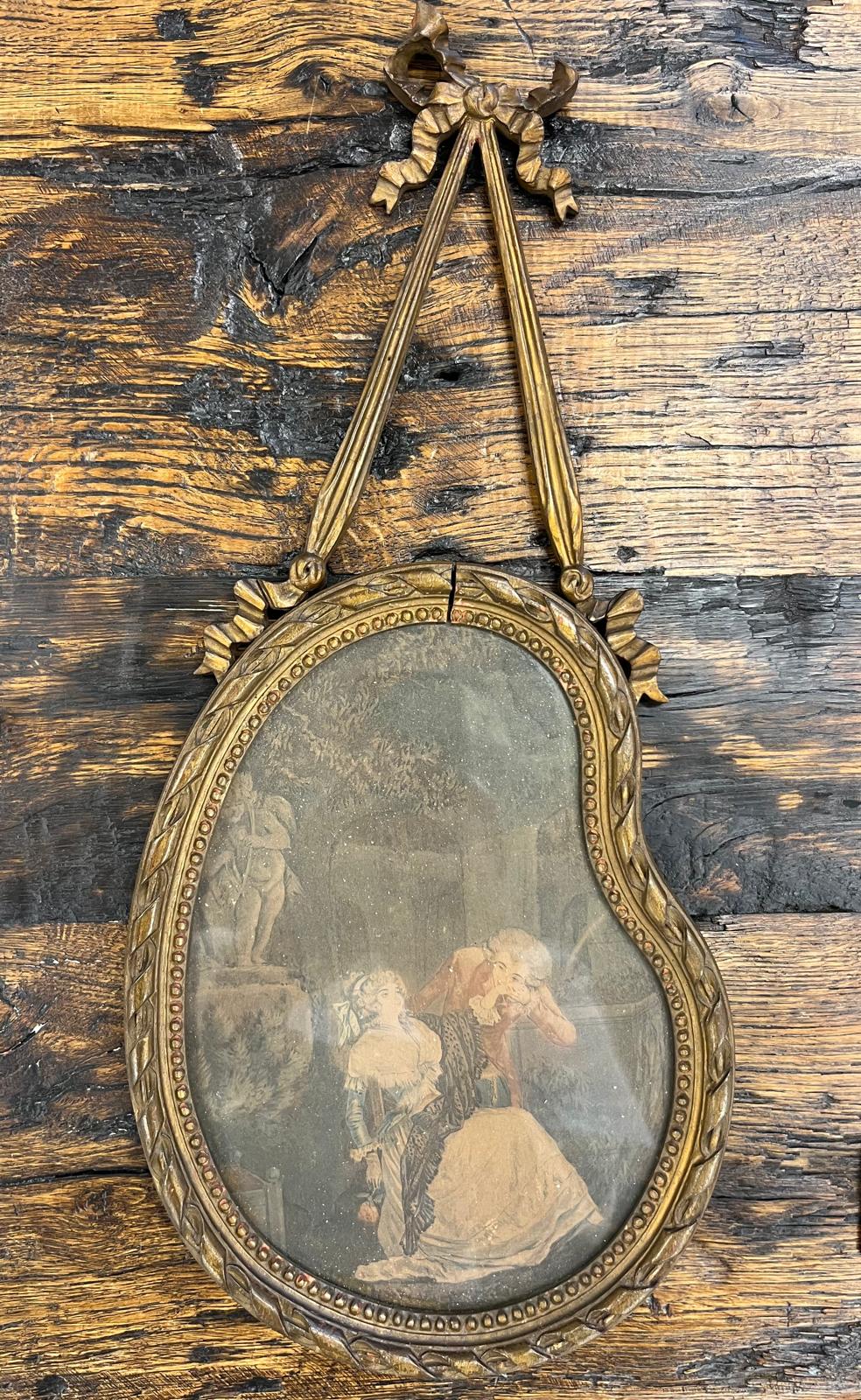 Antieke fotolijst handgeblazen glas