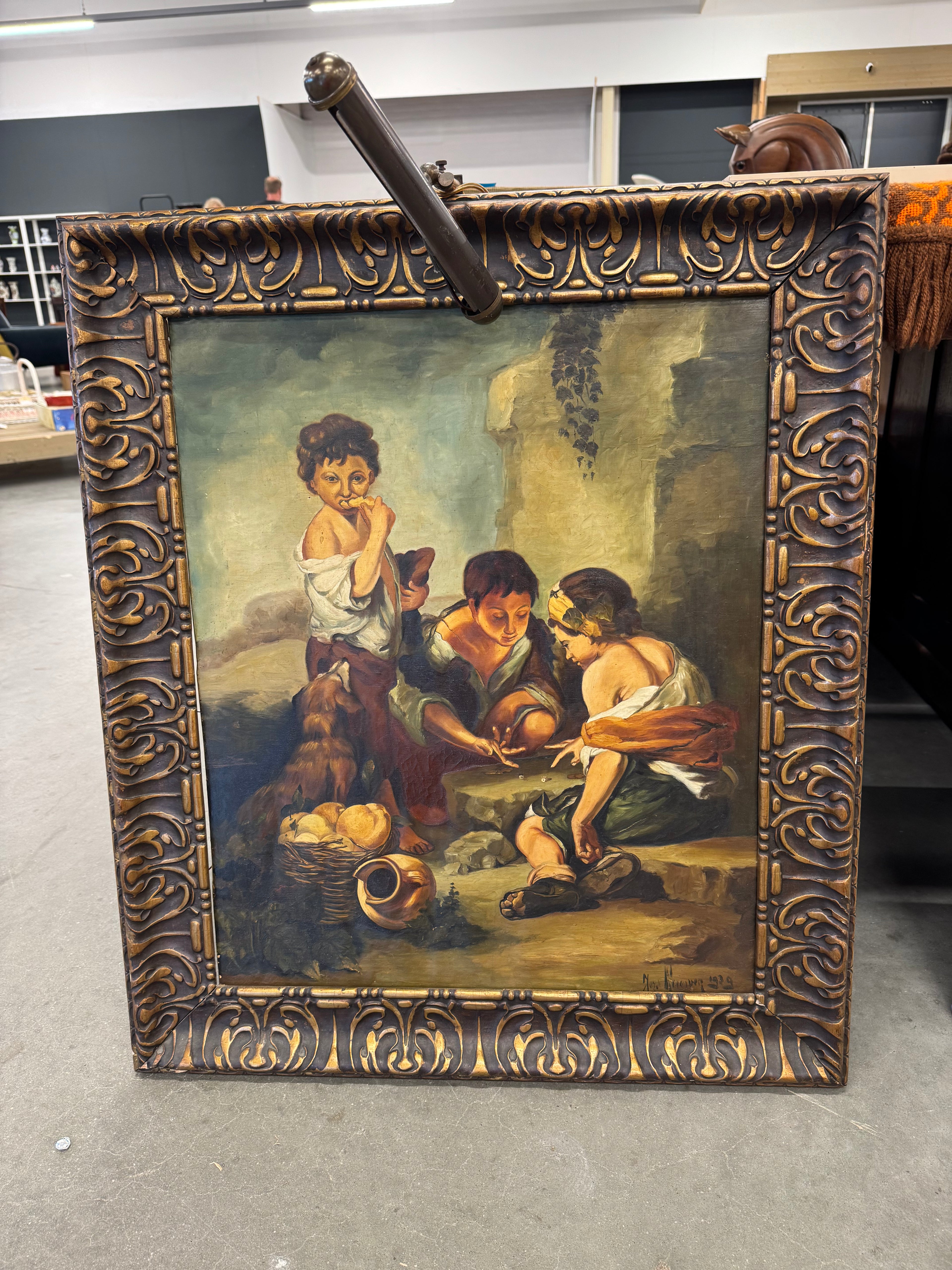 Schilderij tafereel uit middeleeuwen