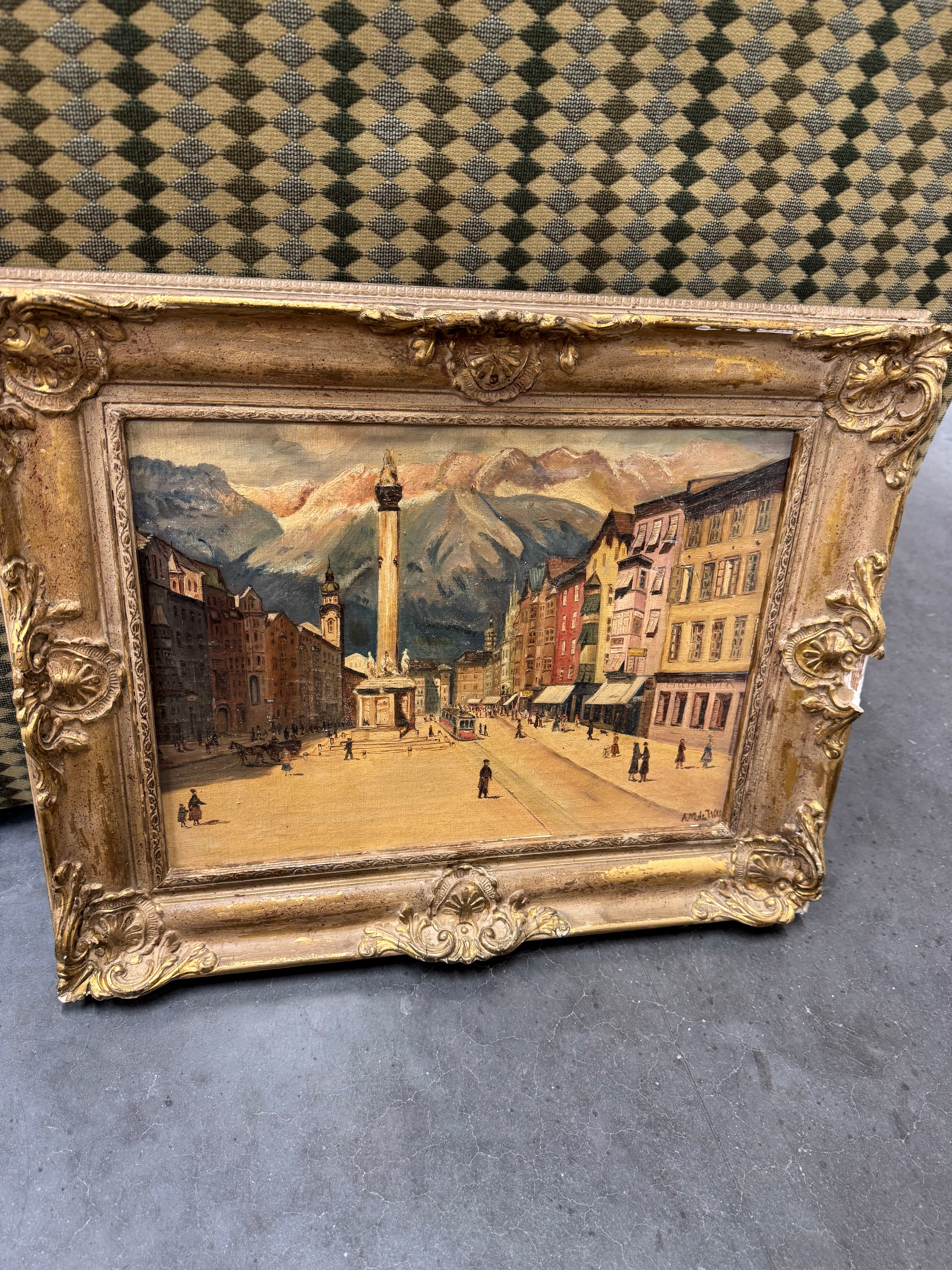 Schilderij stadsbeeld